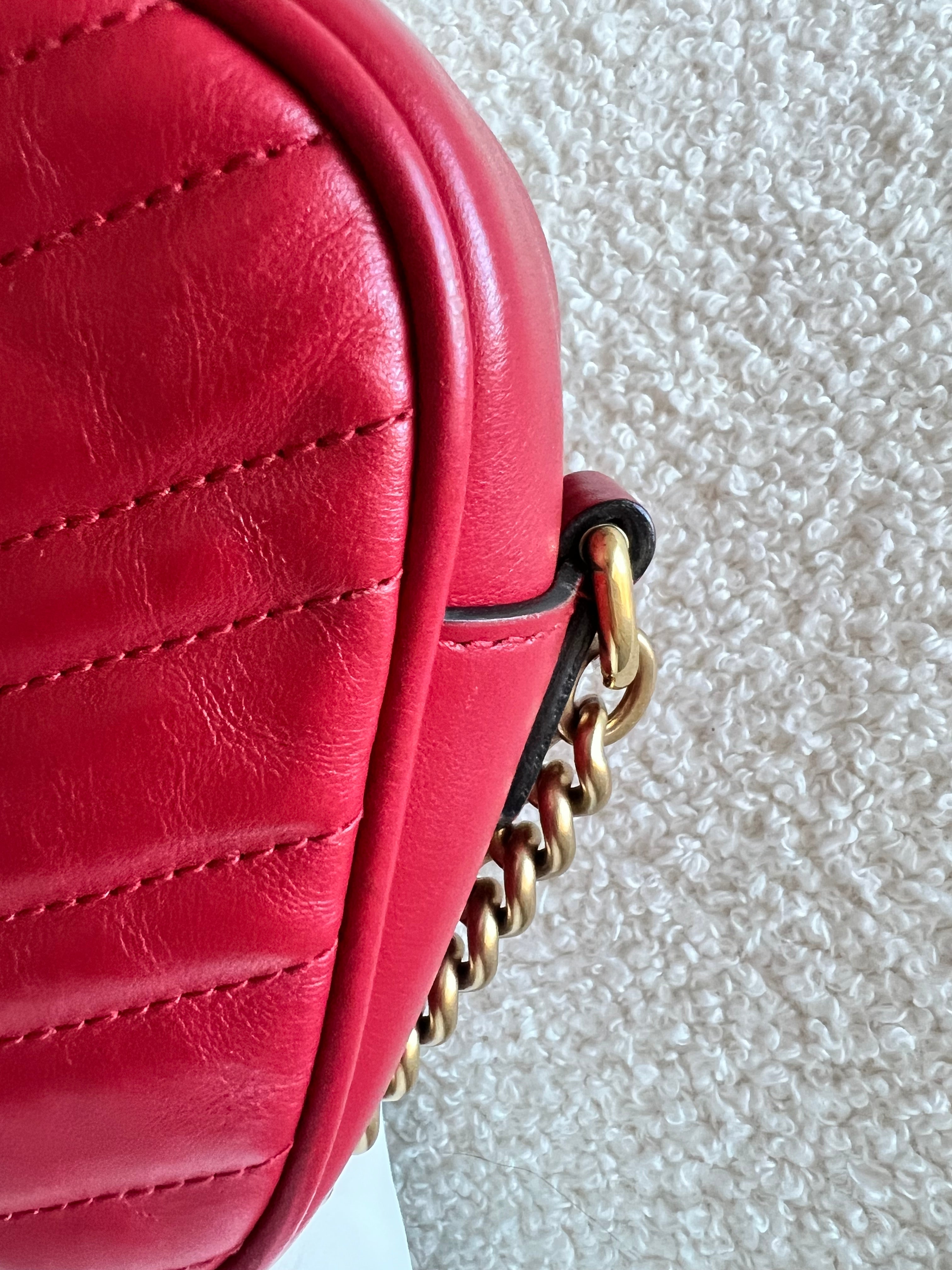 Gucci GG Red Marmont Small Shoulder Bag (RRP £1,440)