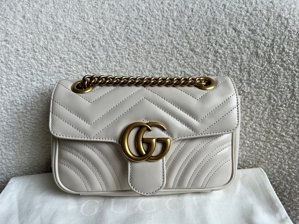 Gucci GG White Marmont Mini Shoulder Bag (RRP £1,890)