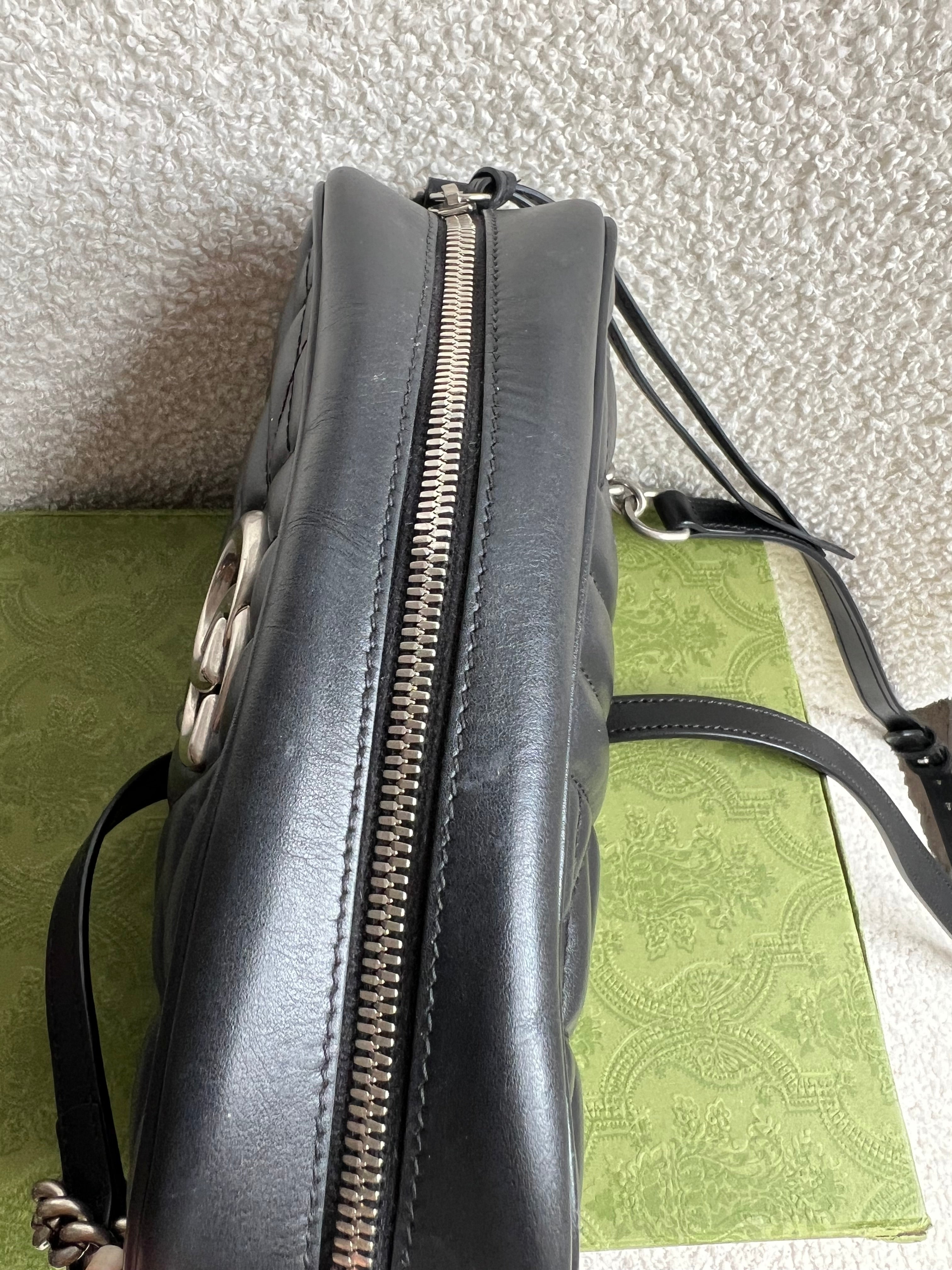 Gucci Aria GG Black Marmont Small Shoulder Bag (RRP £1440)