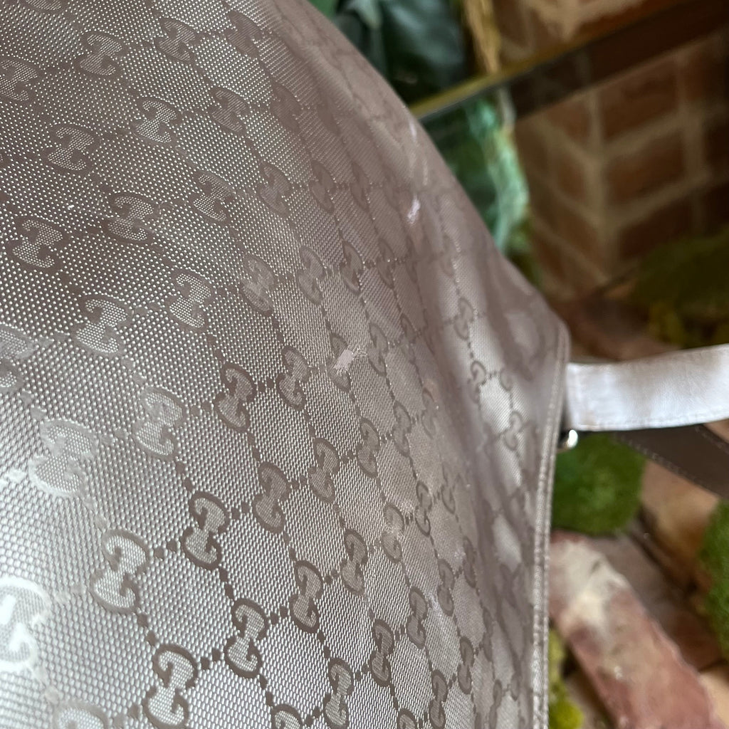 GUCCI GG Imprimé Pewter Crystal Messenger Crossbody Bag