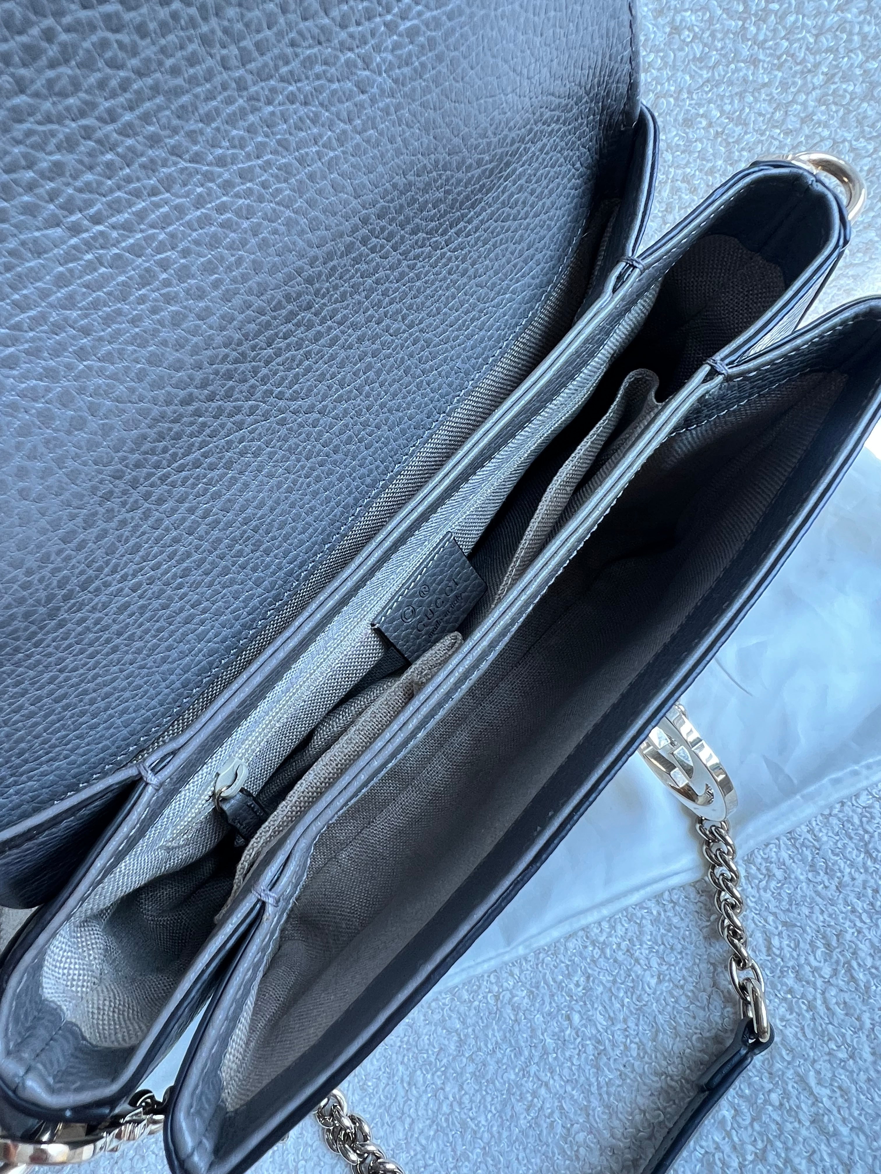 Gucci Interlocking GG Grey Medium Top Handle Bag (RRP £1,150)