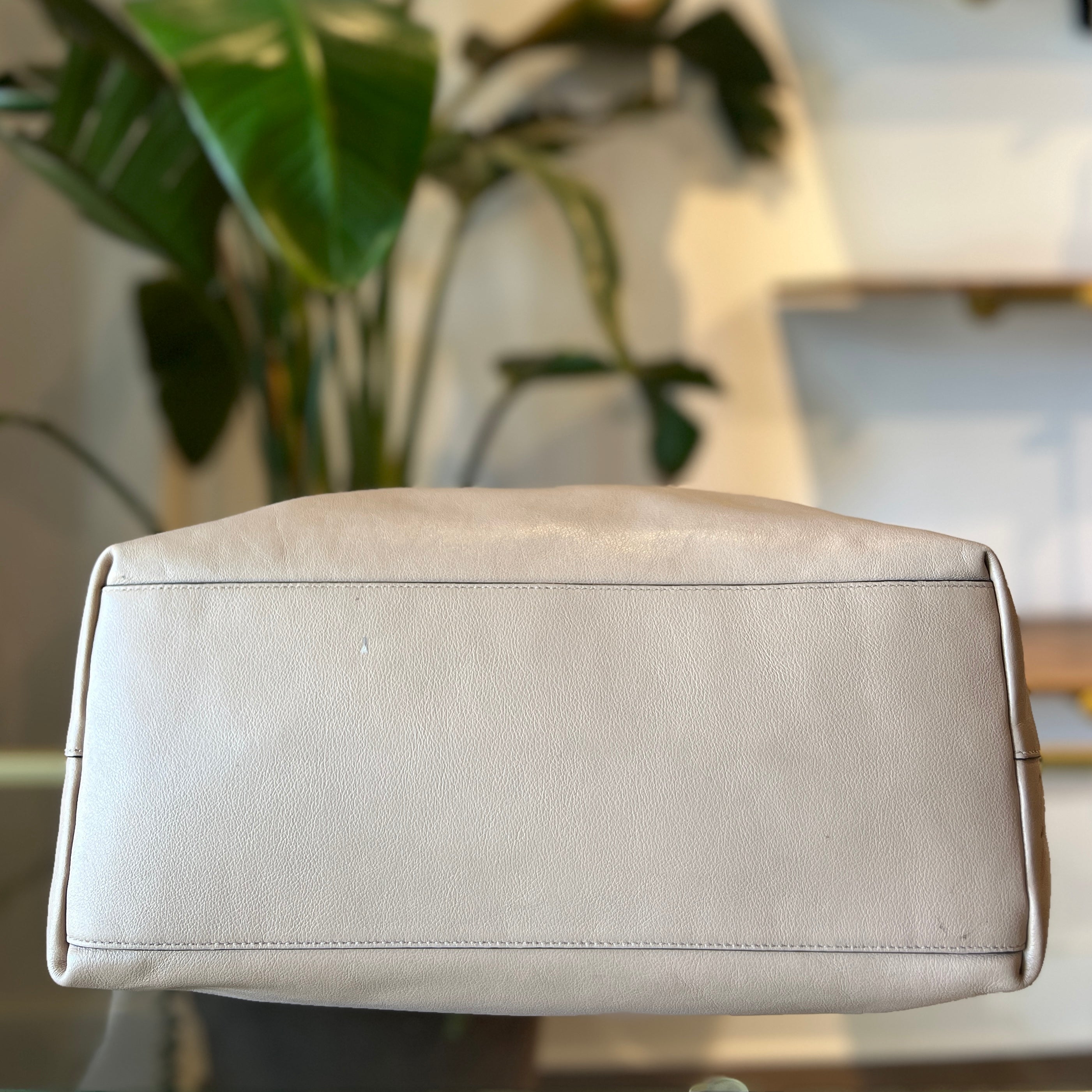 PRADA Argilla Glacé Calf Leather Beige Tote Bag