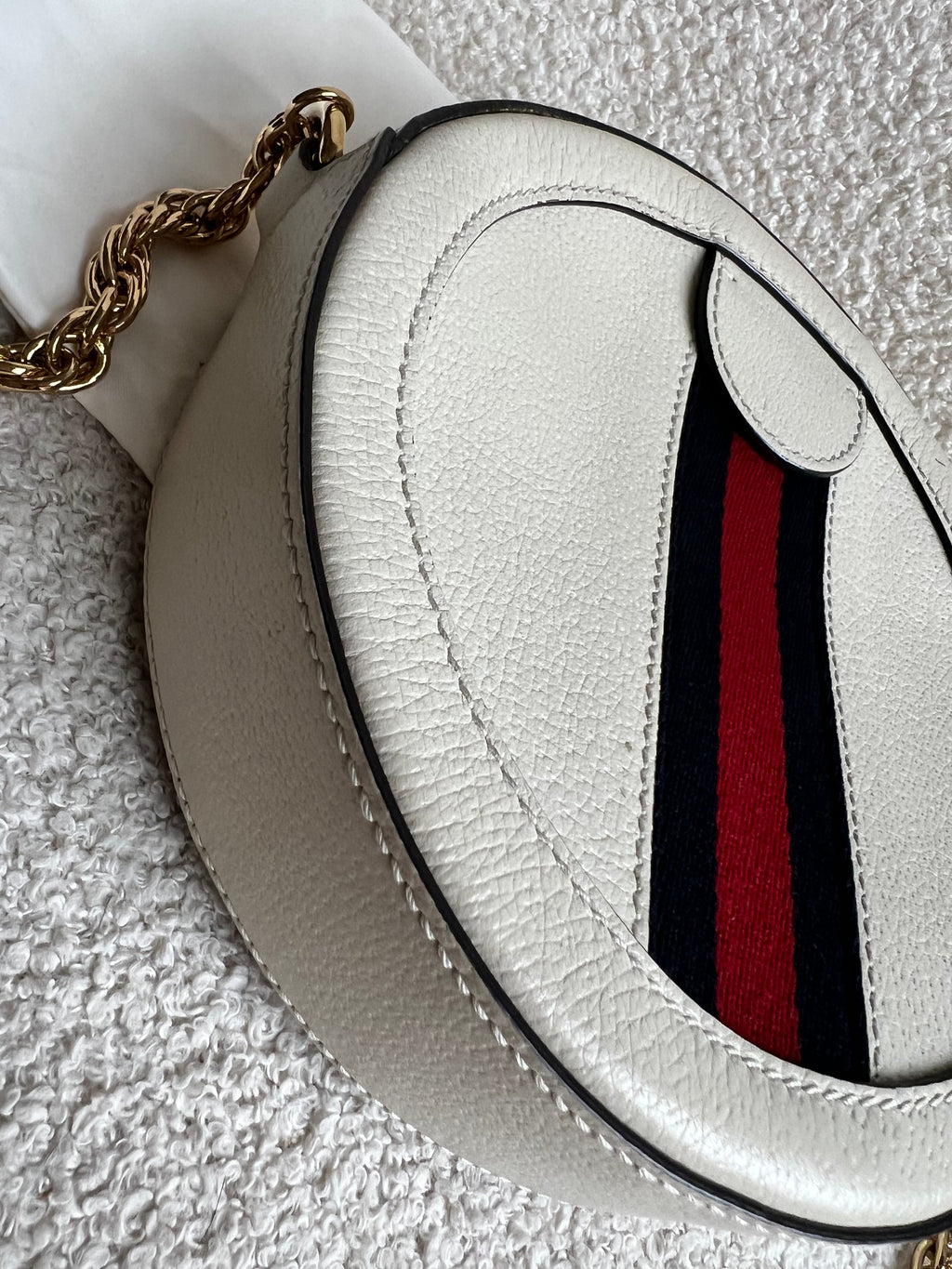 Gucci GG Round White Ophidia Small Shoulder Bag