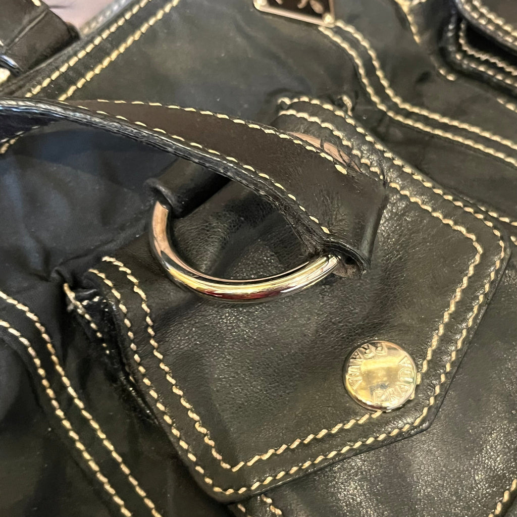 PRADA Black Nylon Multipocket Shoulder Bag