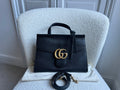 Gucci GG Black Medium Marmont Top Handle Bag