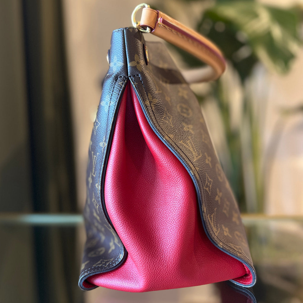 LOUIS VUITTON Gaia Cerise Monogram Canvas Hobo Bag