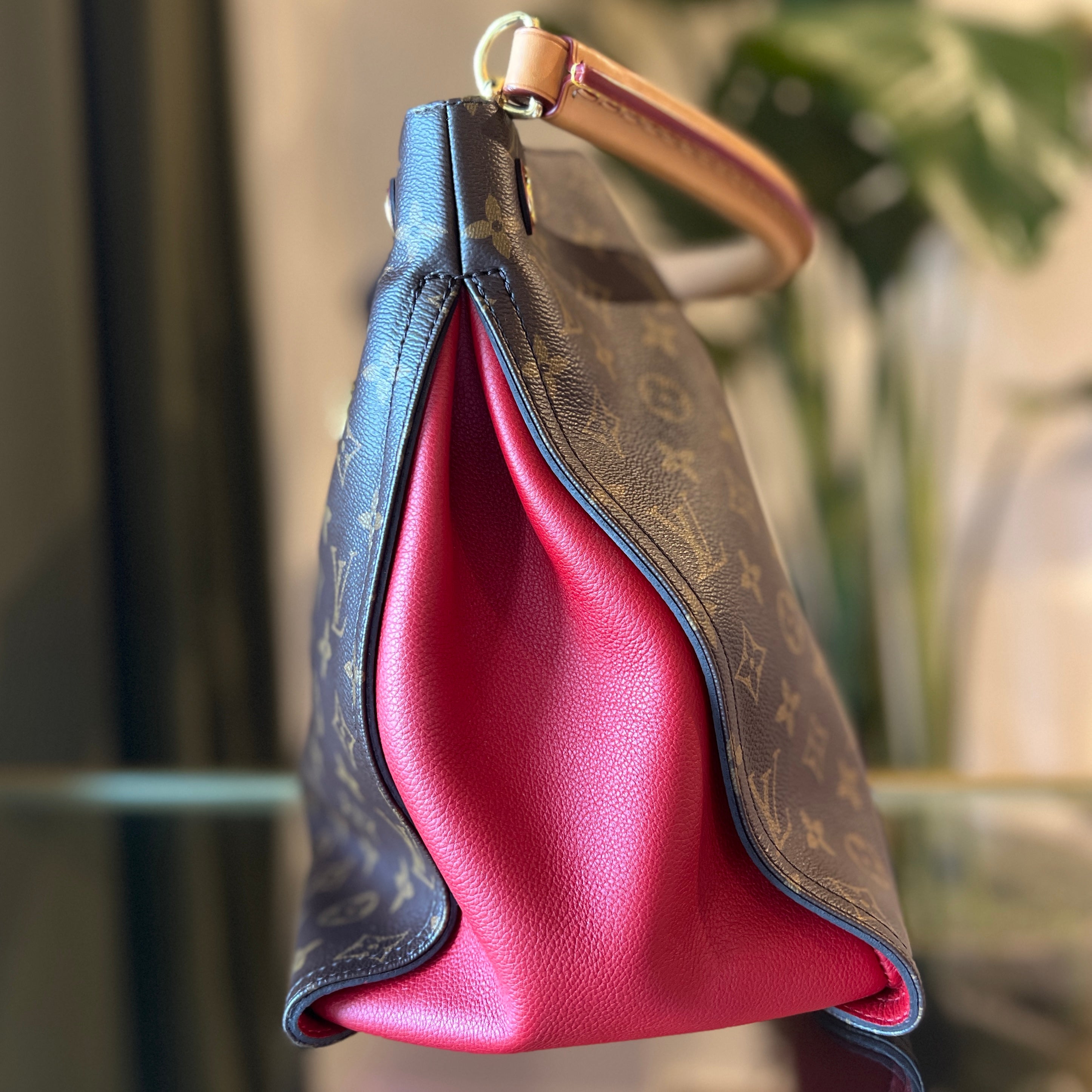 LOUIS VUITTON Gaia Cerise Monogram Canvas Hobo Bag