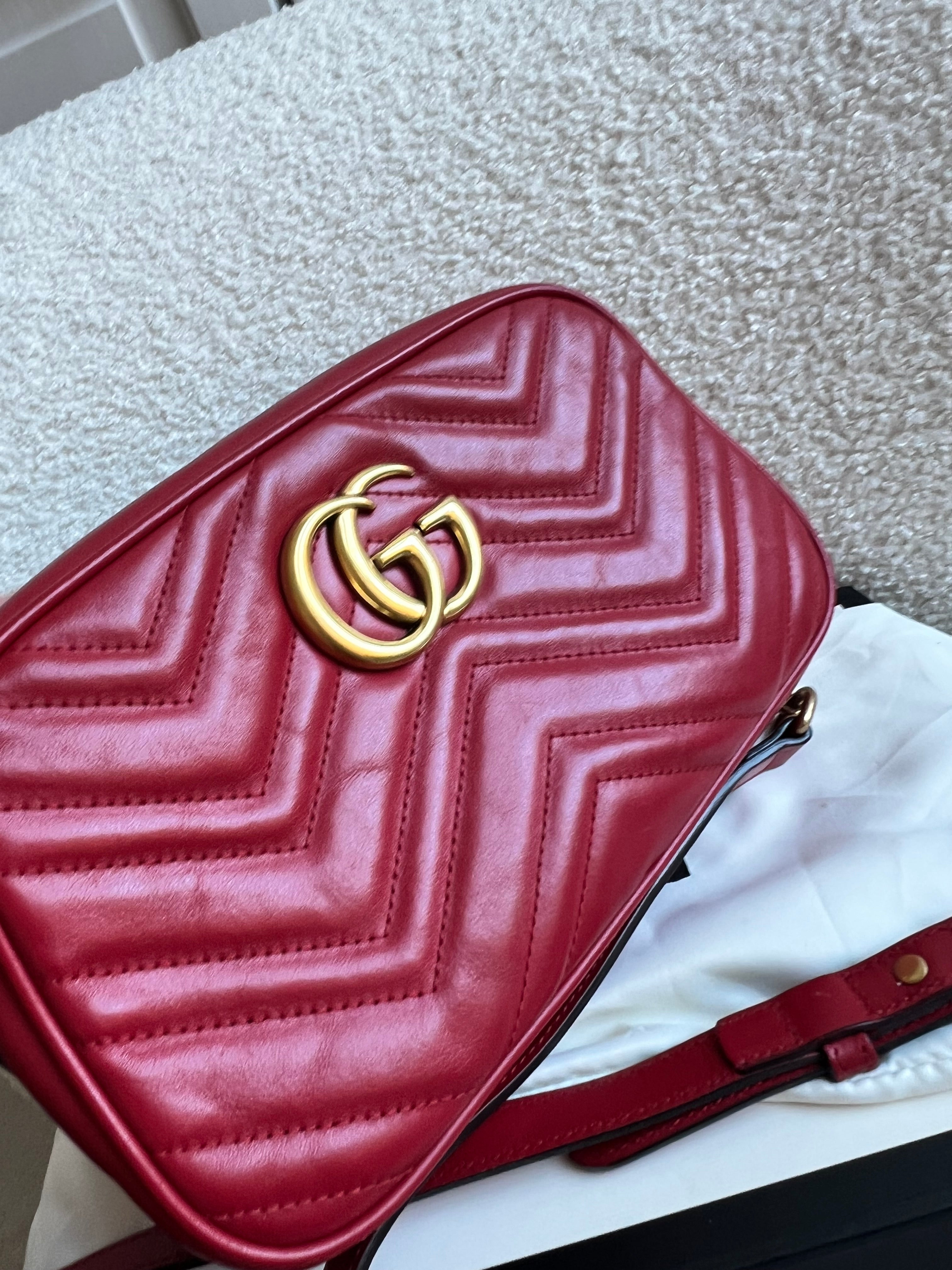 Gucci GG Red Marmont Small Shoulder Bag (RRP £1,440)