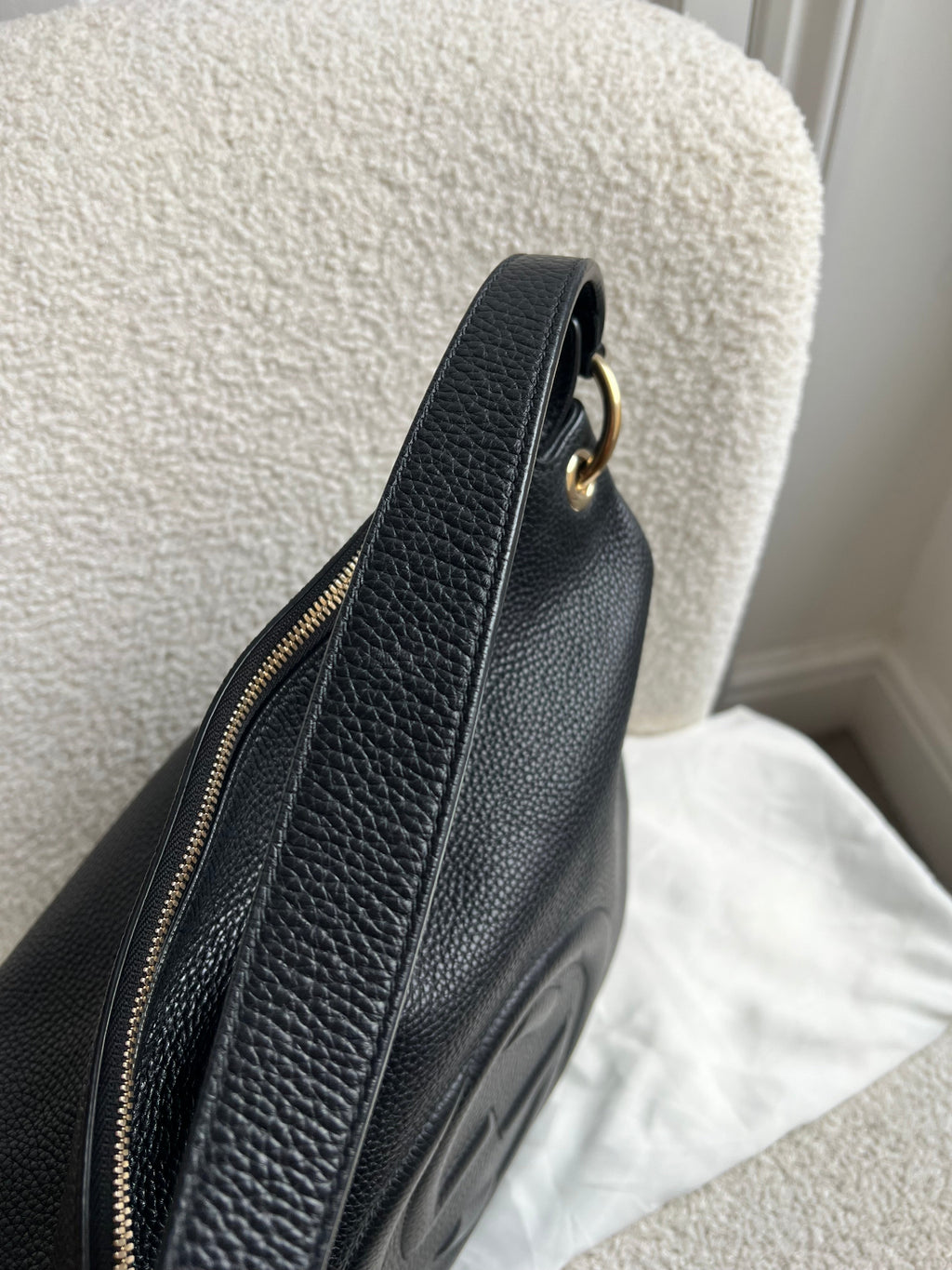 Gucci Soho Large Hobo in Black Pebbled Calfskin