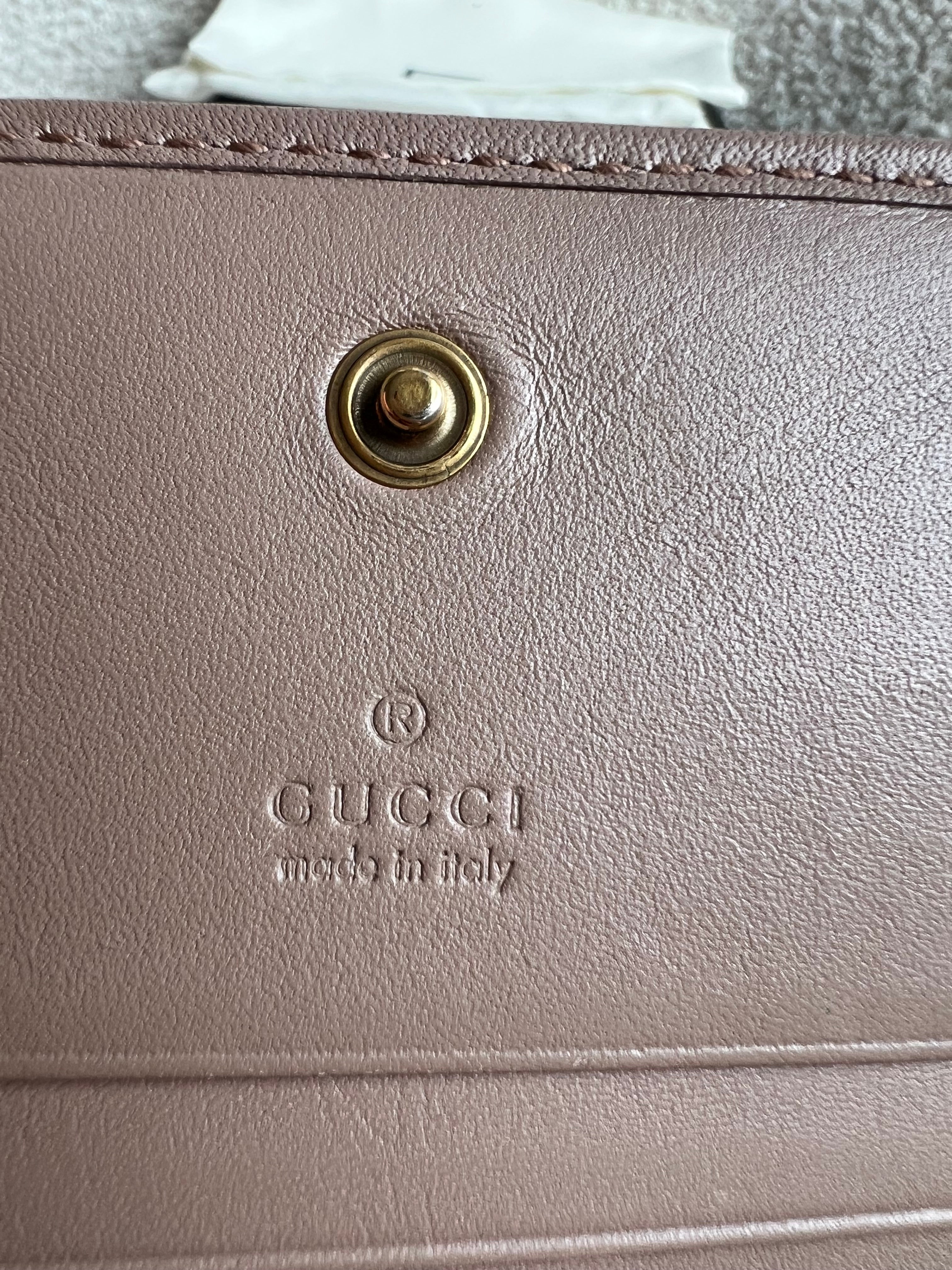 Gucci GG Dusty Pink Marmont Matelassé Card Case Wallet (RRP £410)