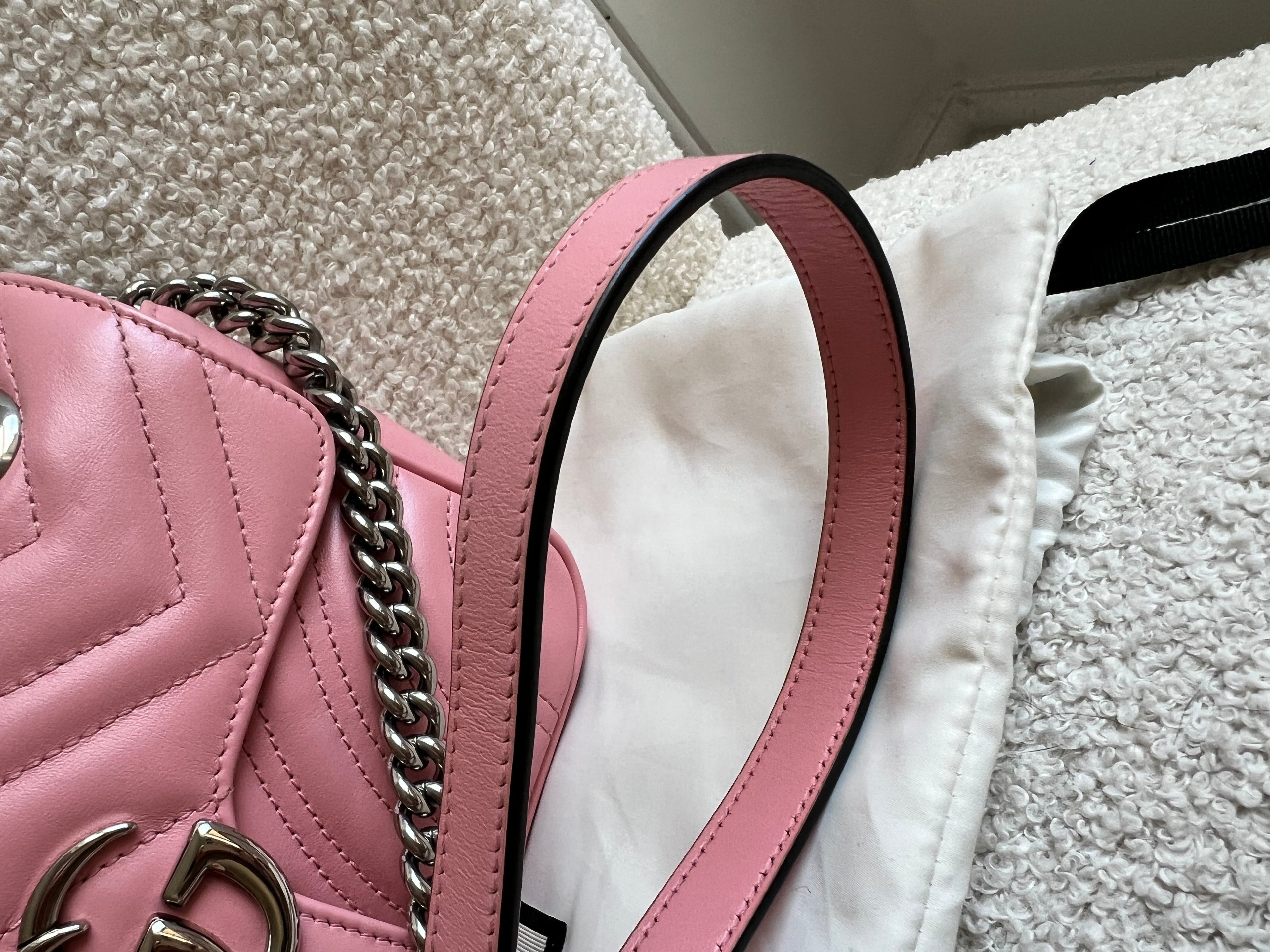 Gucci GG Pale Pink Marmont Mini Shoulder Bag (RRP £1,890)