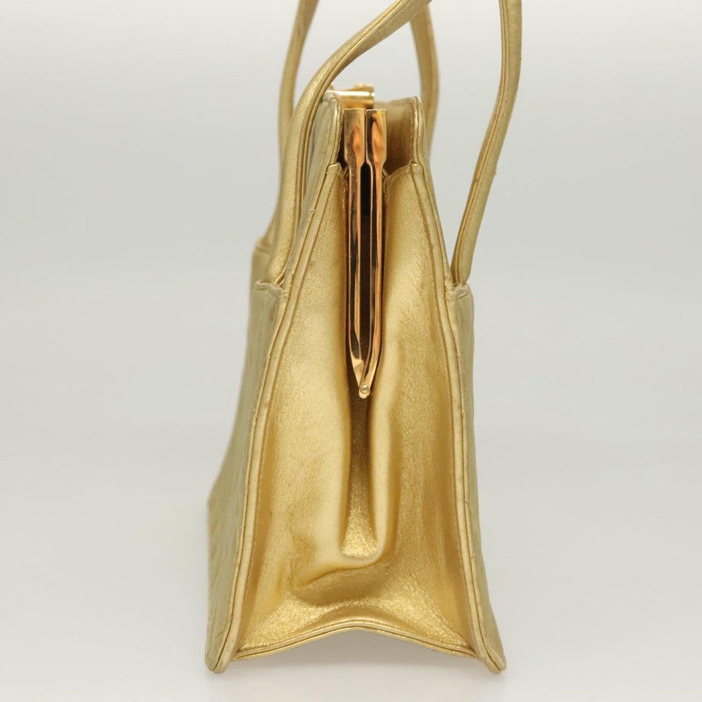 Chanel Matelassé Lambskin Leather Gold Leather Handbag (Pre-Owned)