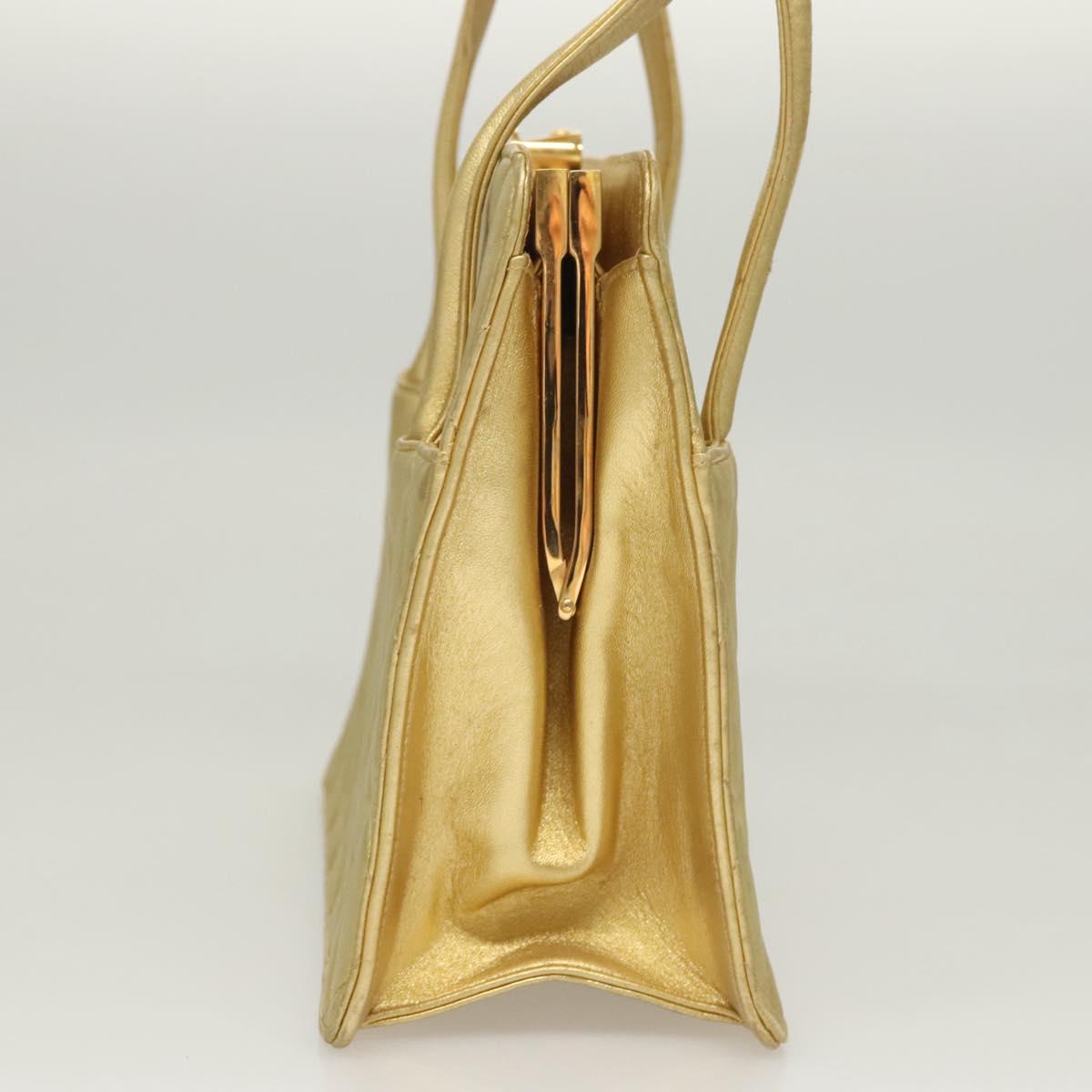 Chanel Matelassé Lambskin Leather Gold Leather Handbag (Pre-Owned)