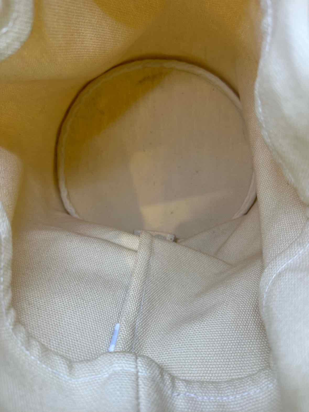 HERMES Sac Polochon Cream Canvas Solid Backpack
