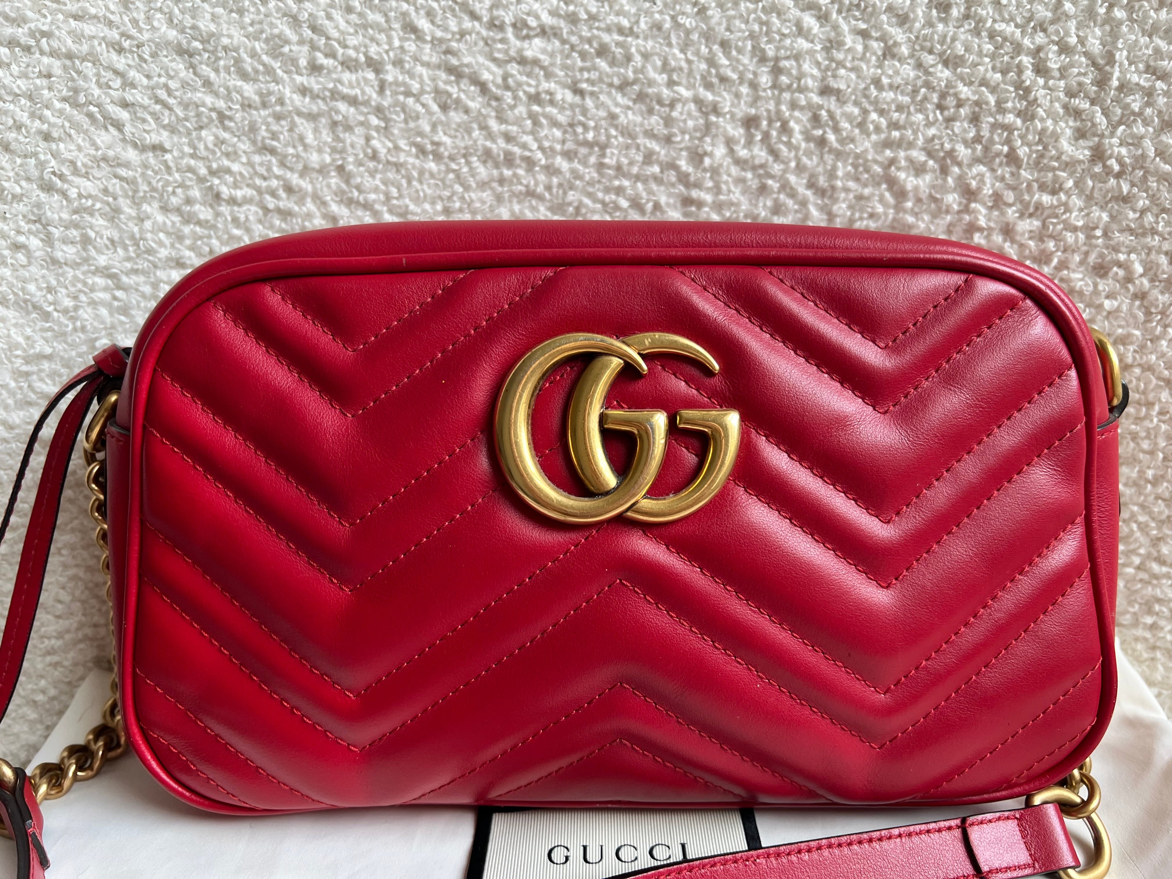 Gucci GG Red Marmont Small Shoulder Bag (RRP £1,440)