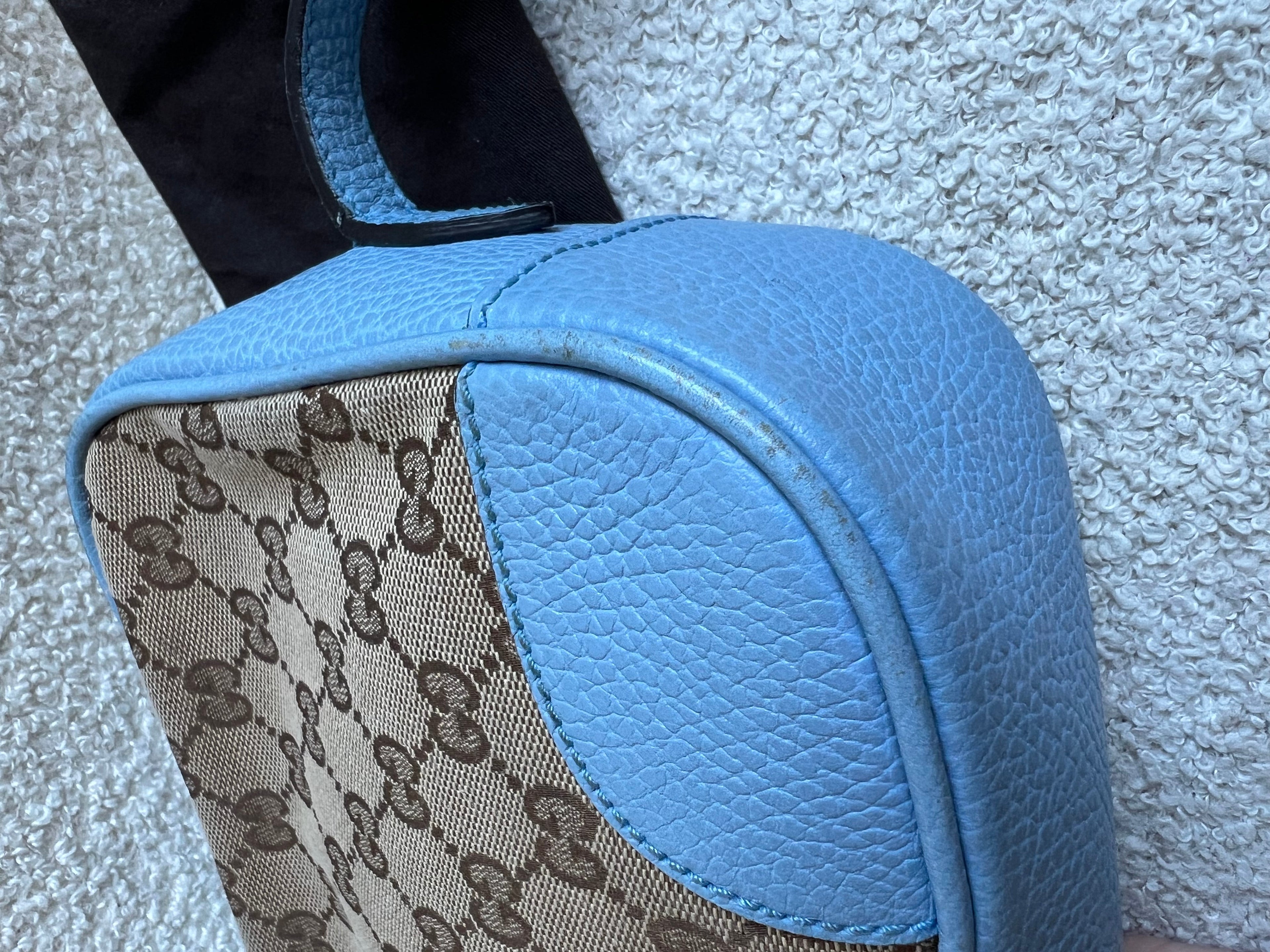 Gucci Bree GG Canvas Light Blue Small Messenger Bag