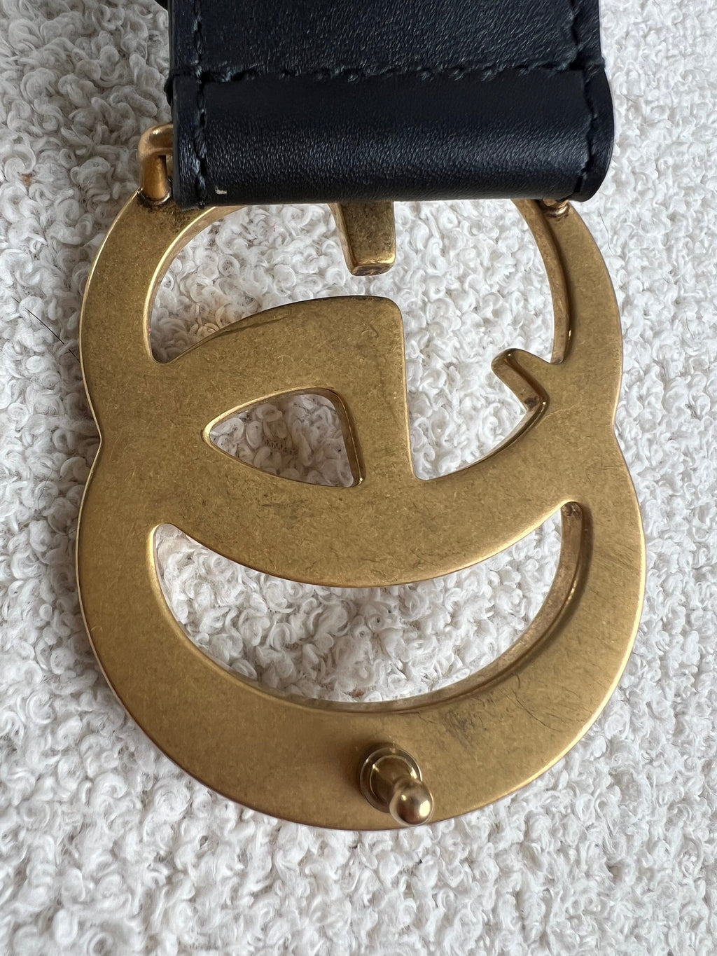 Gucci GG Marmont Black Wide Leather Belt with Shiny Gold Buckle (RRP £410)