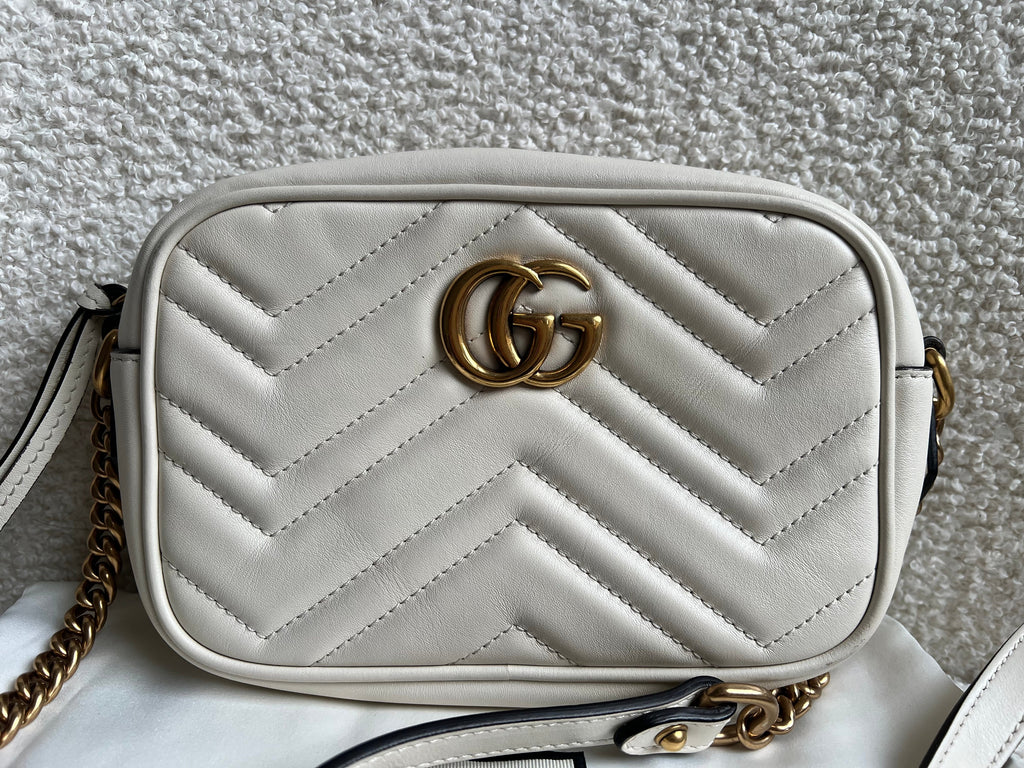 Gucci GG White Marmont Mini Shoulder Bag (RRP £1,360)