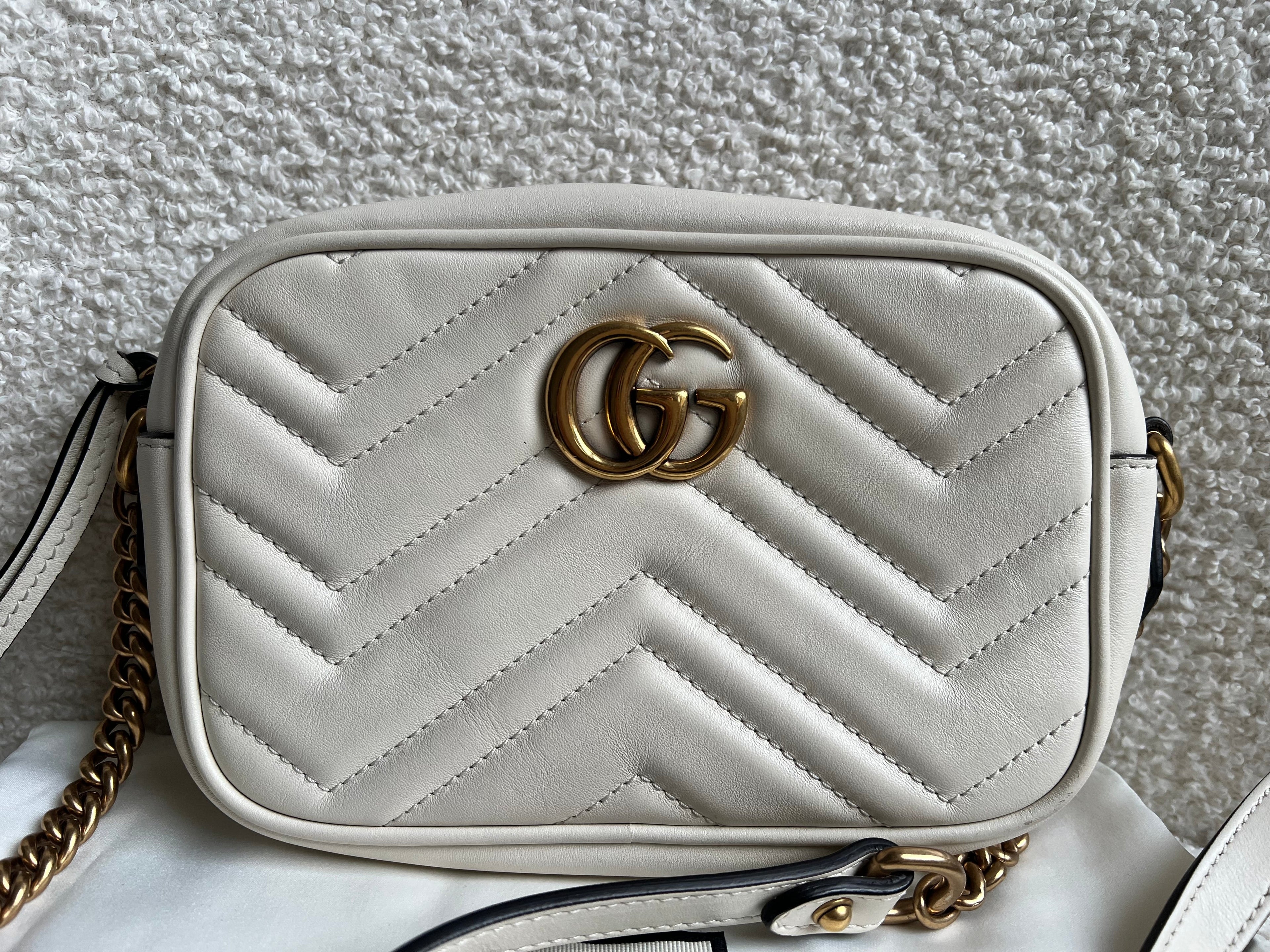 Gucci GG White Marmont Mini Shoulder Bag (RRP £1,360)