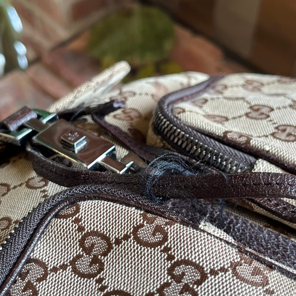 GUCCI Piston Lock GG Monogram Canvas Backpack