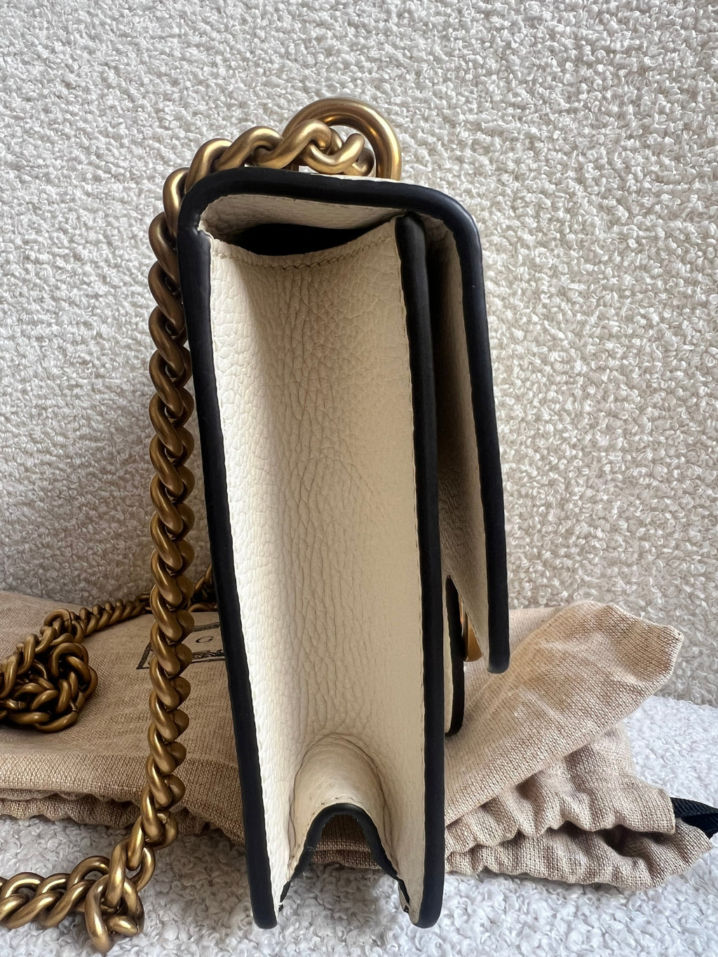 Gucci Cream GG Marmont Chain Mini Bag
