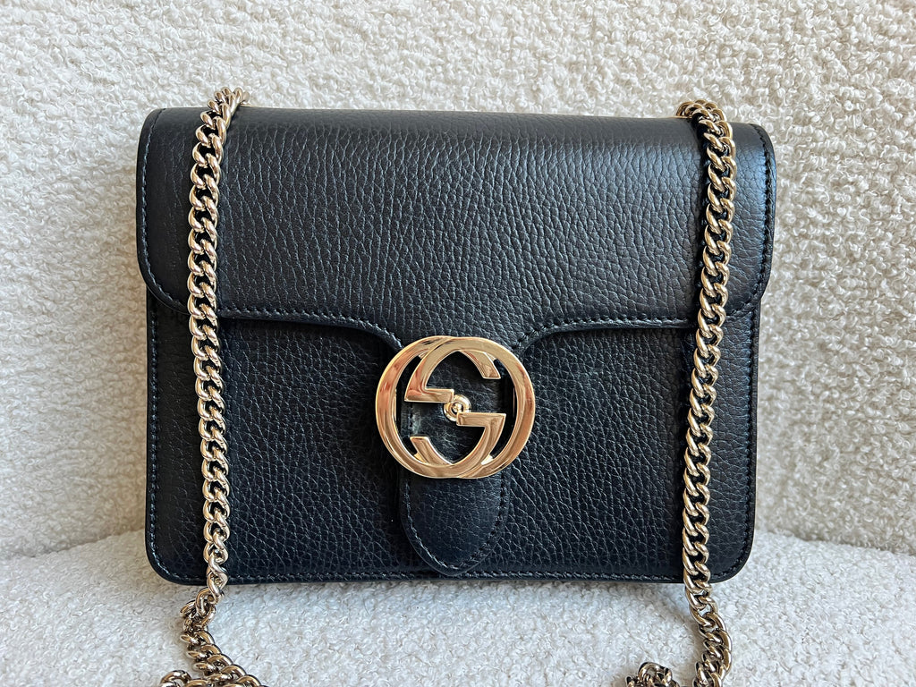 Gucci Interlocking GG Black Small Shoulder Bag