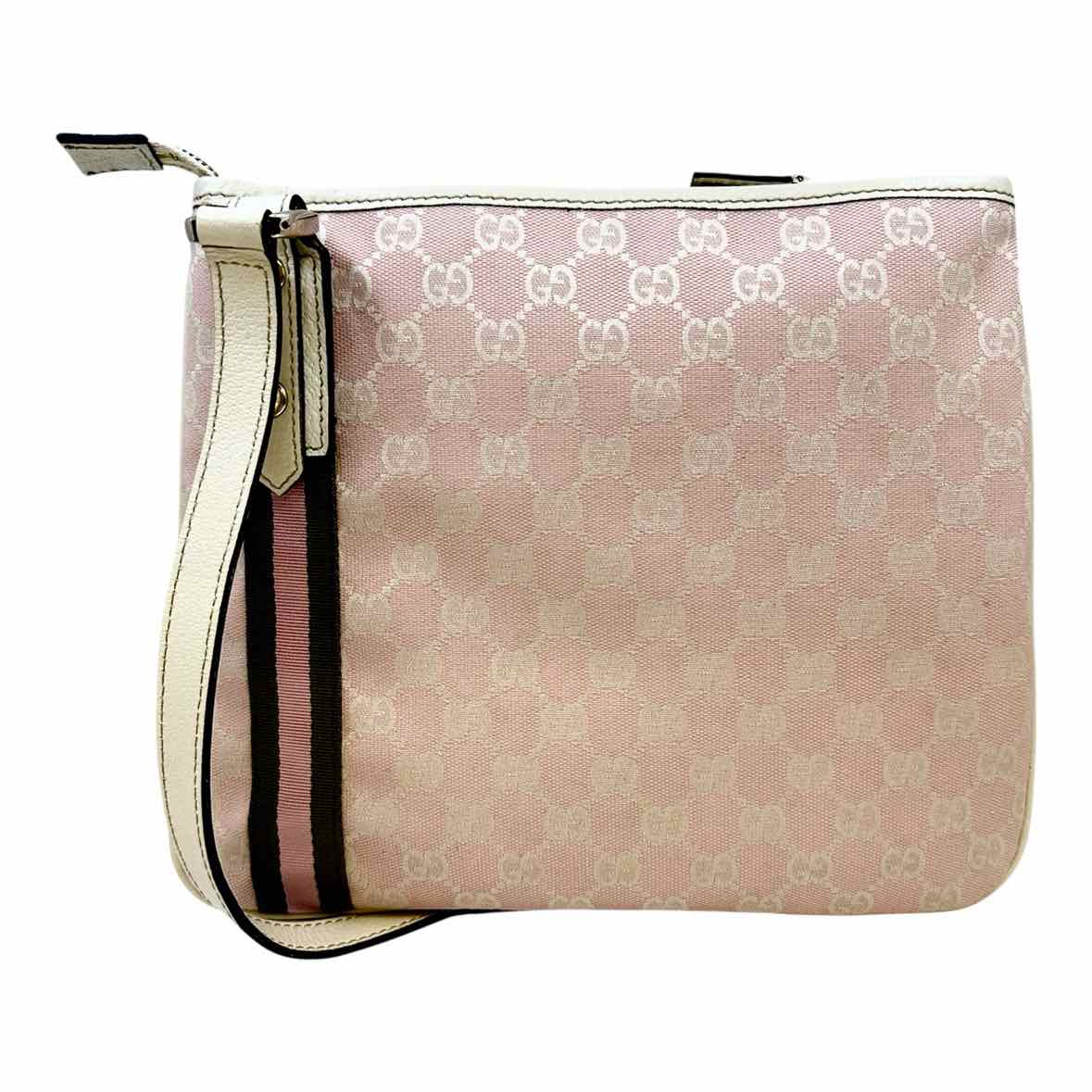 GUCCI Pink, White Canvas Monogram Handbag