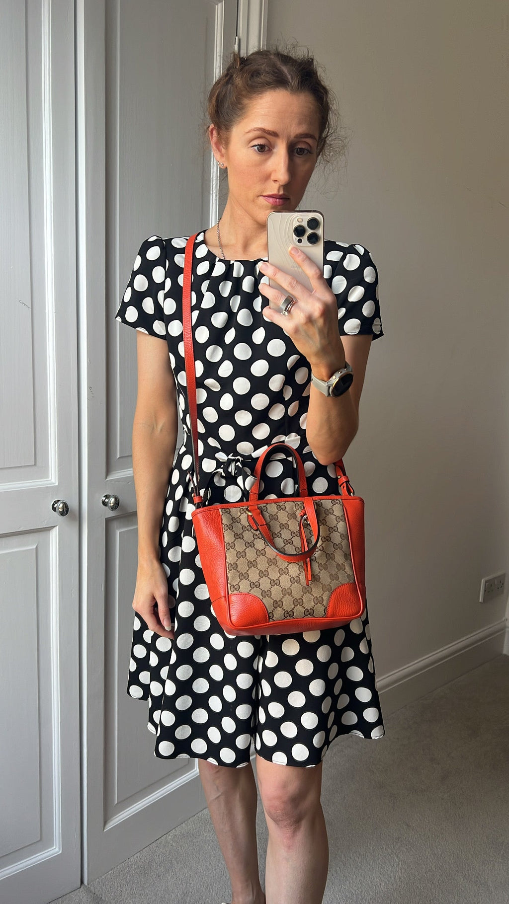 Gucci Bree GG canvas and orange Tote Bag