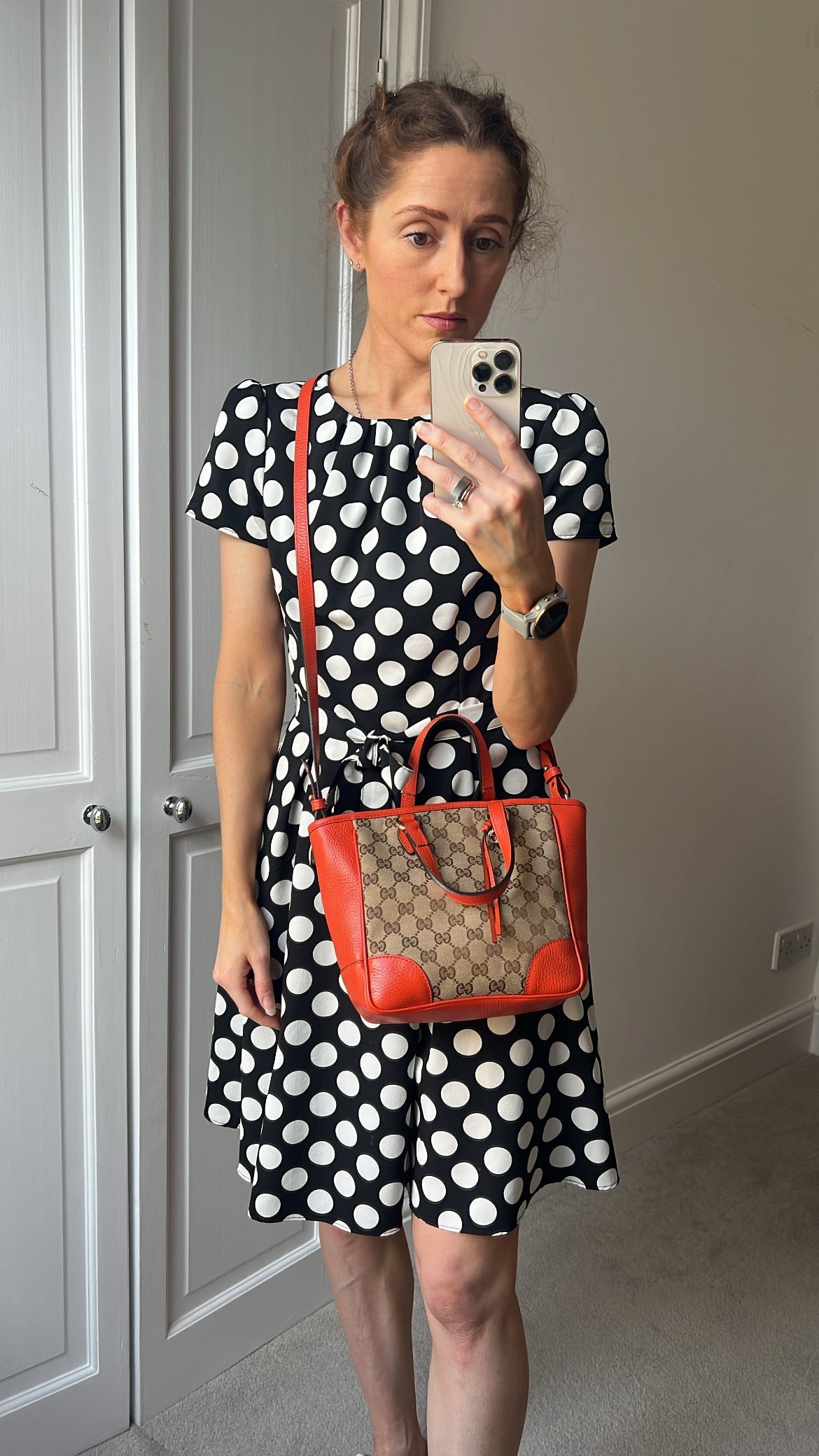 Gucci Bree GG canvas and orange Tote Bag