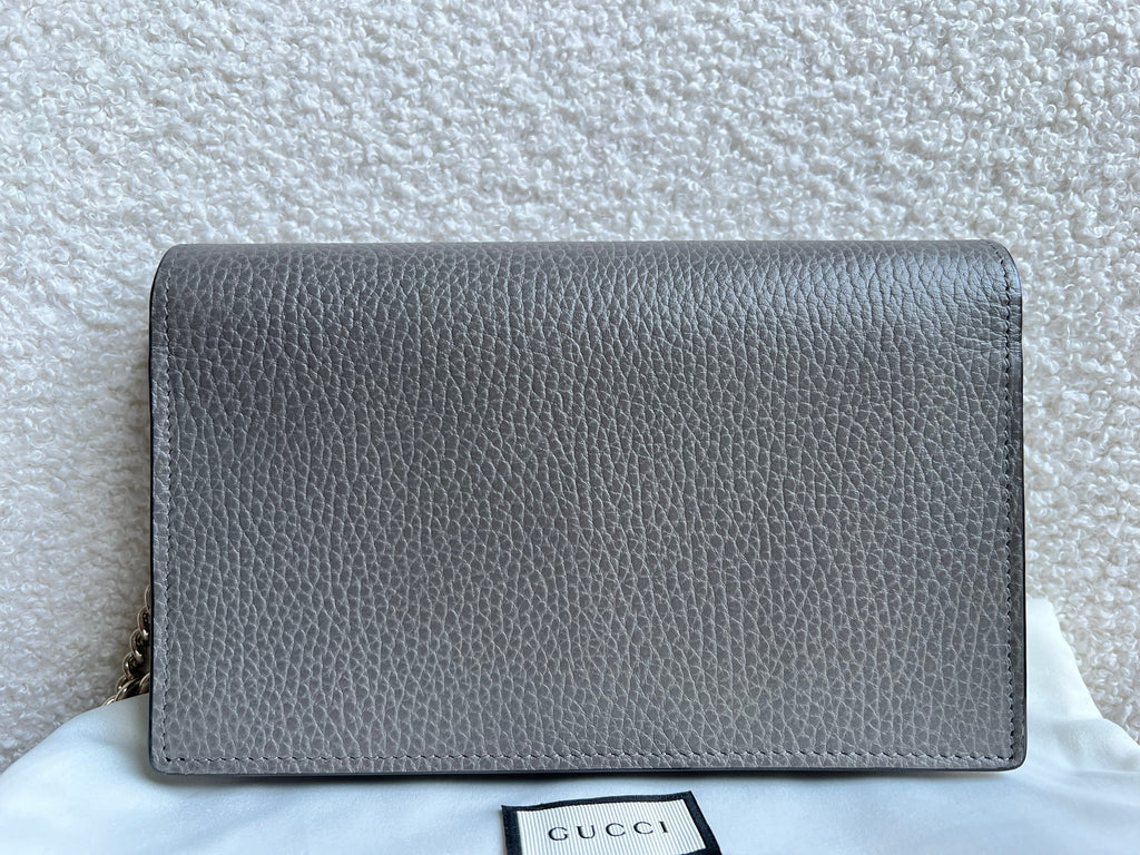 Gucci Dollar Grey Interlocking Chain Wallet