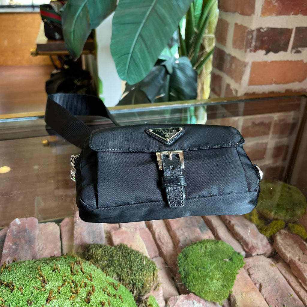PRADA Black Nylon Belt Bag