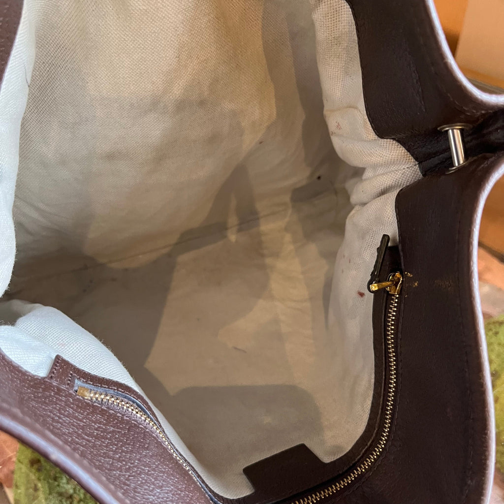 GUCCI Horsebit 1955 Messenger Maroon Gg Monogram Canvas Crossbody Bag