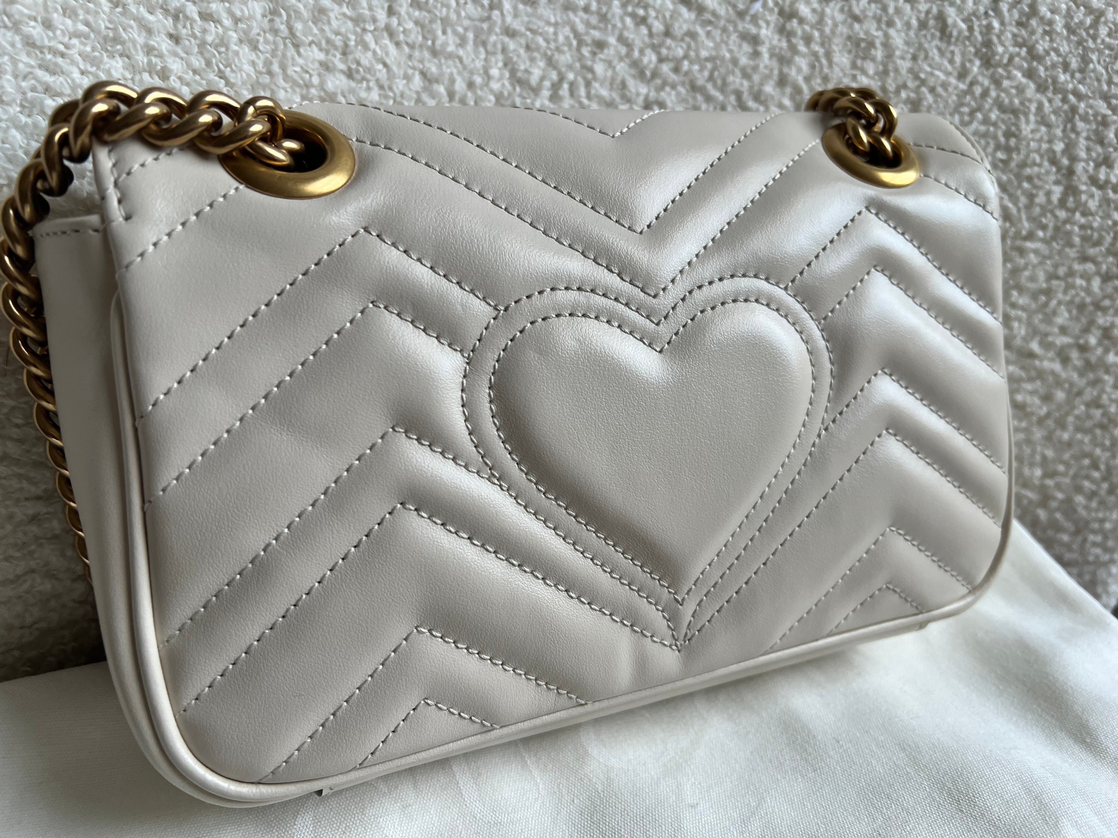 Gucci GG White Marmont Mini Shoulder Bag (RRP £1,890)
