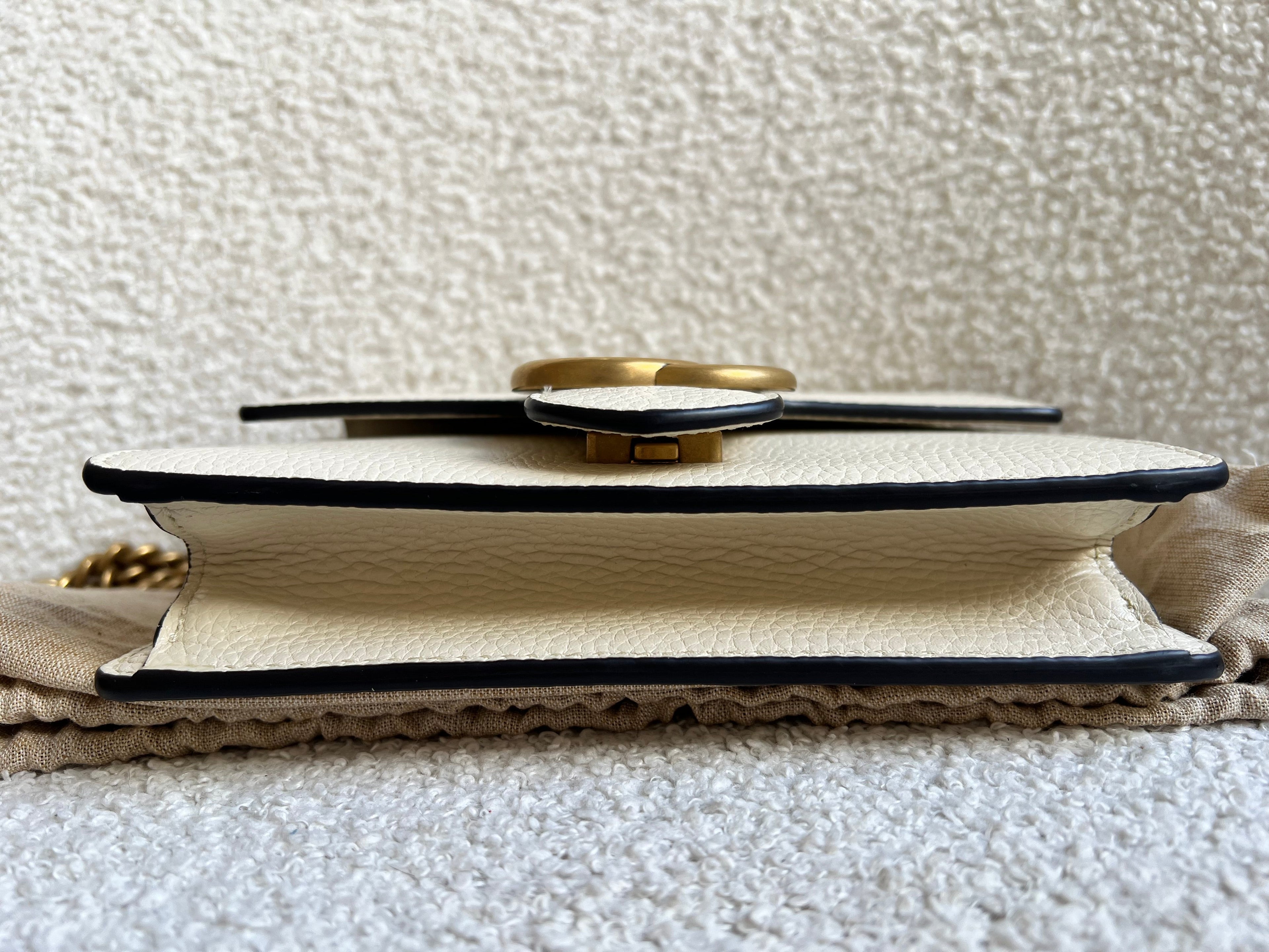 Gucci Cream GG Marmont Chain Mini Bag