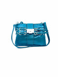 JIMMY CHOO Forest Green Leather Solid Handbag