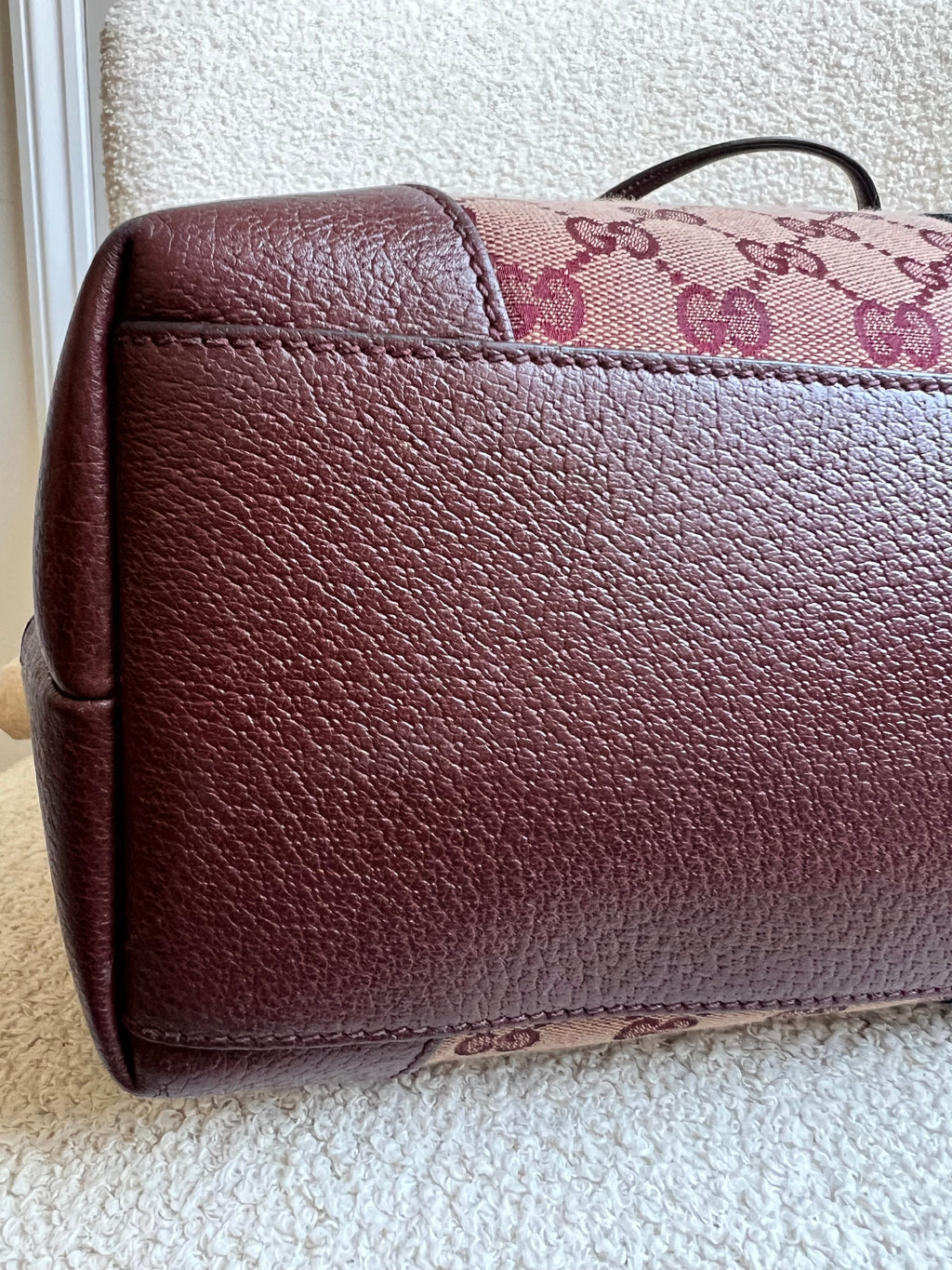 Gucci Burgundy Ophidia GG Supreme Medium Tote