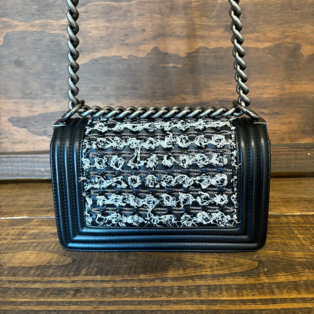 CHANEL Tweed Boy Bag Small