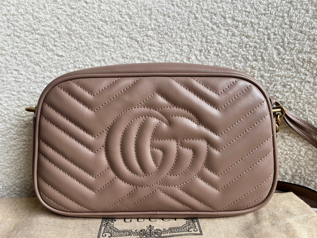 Gucci GG Marmont Porcelain Rose Small Shoulder Bag (RRP £1440)