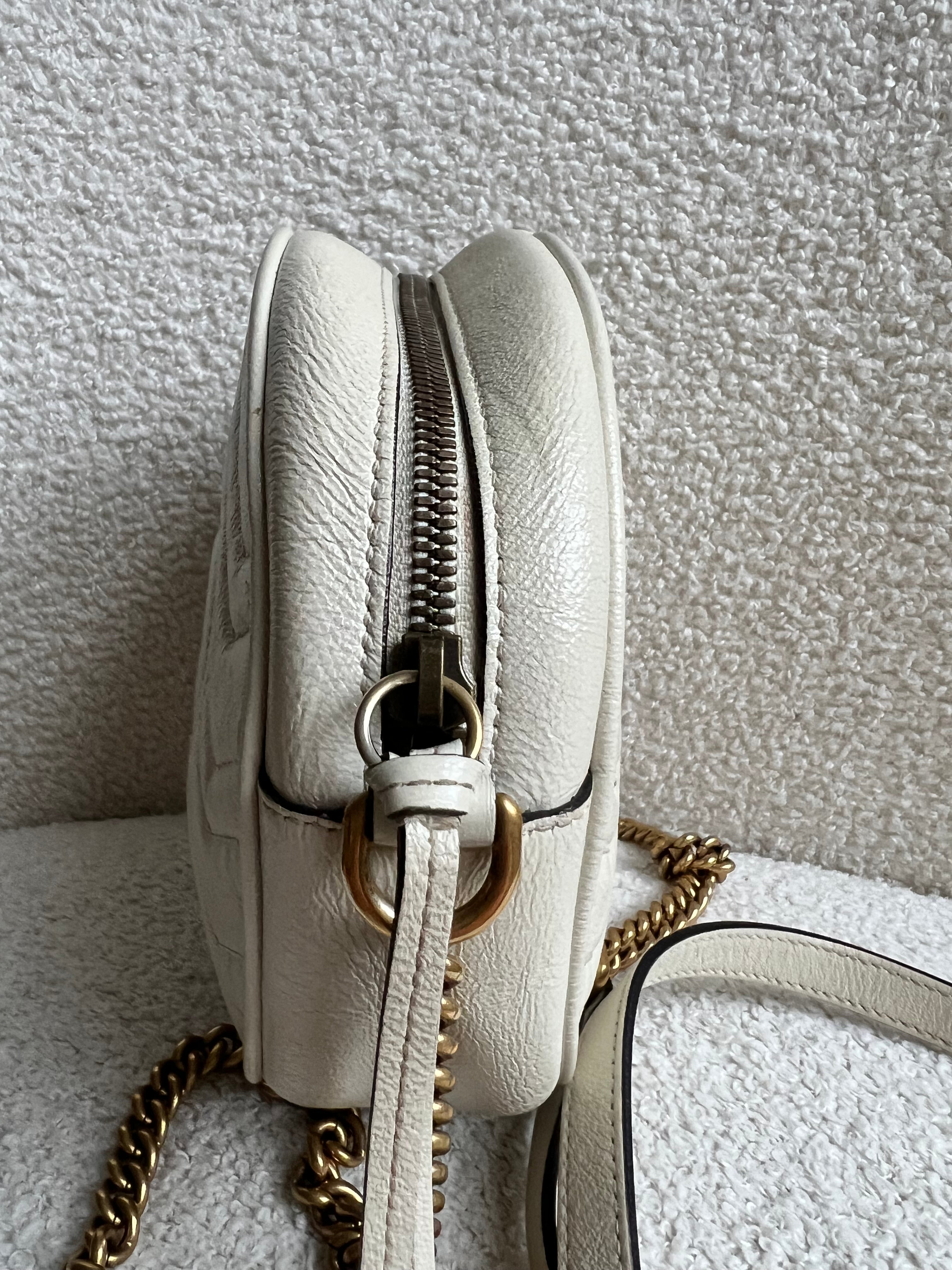 Gucci GG Round White Marmont Small Shoulder Bag (RRP £1,090)