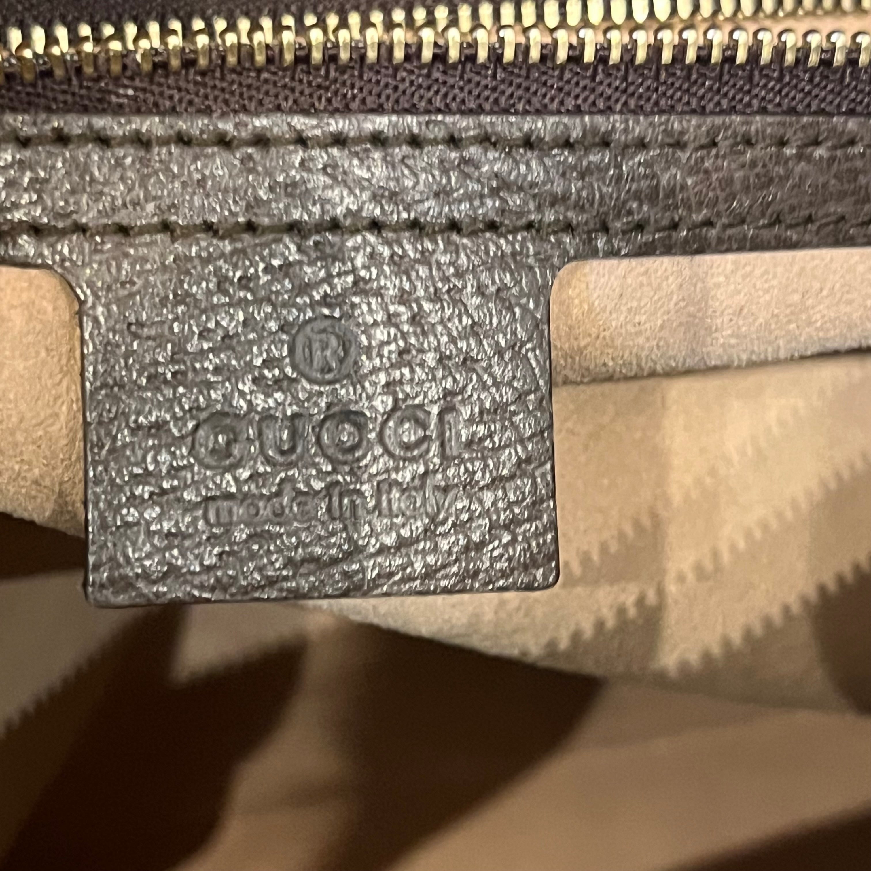 GUCCI Ophidia Medium GG Supreme Monogram Web Brown Tote