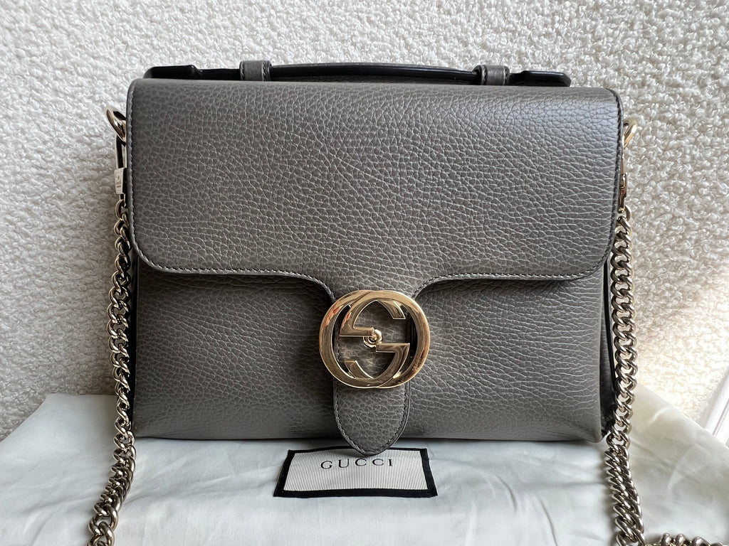 Gucci Interlocking GG Grey Medium Top Handle Bag (RRP £1,150)