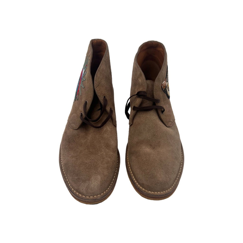 Gucci Men's Suede Bear Ardesia Chukka Boots (Pre-Owned)