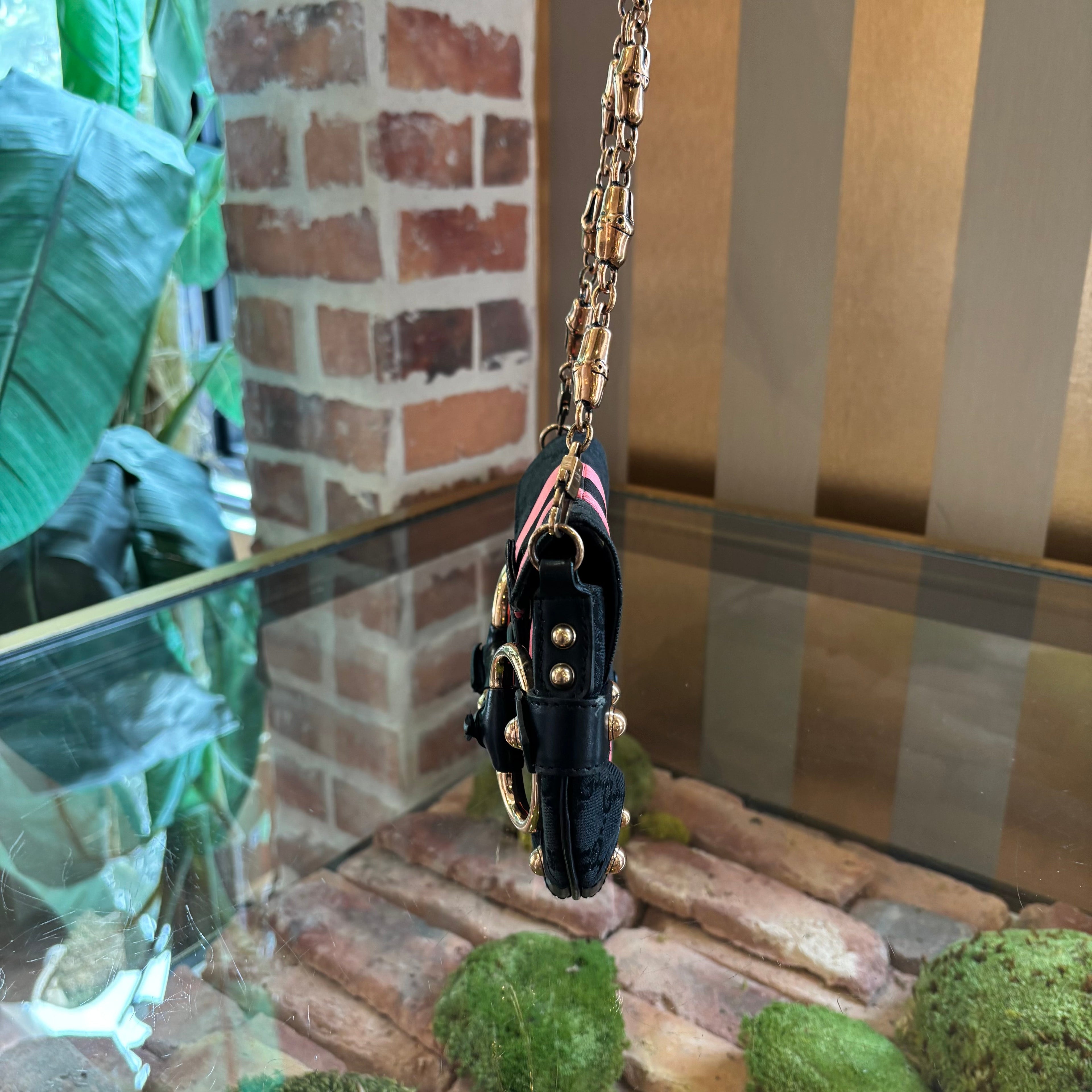 GUCCI Horsebit Mini Baguette Shoulder Bag