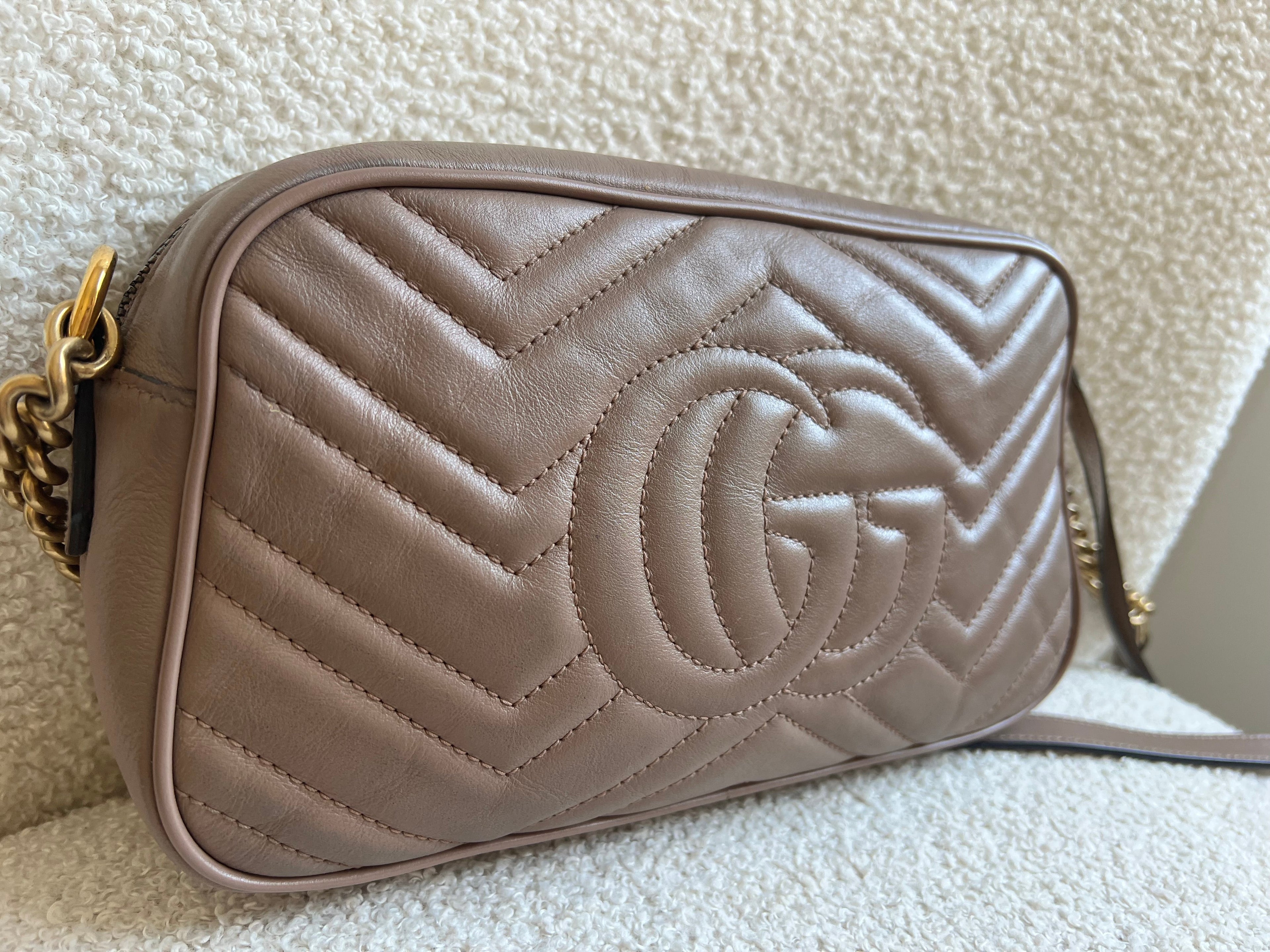 Gucci GG Marmont Dusty Pink Small Shoulder Bag (RRP £1440)
