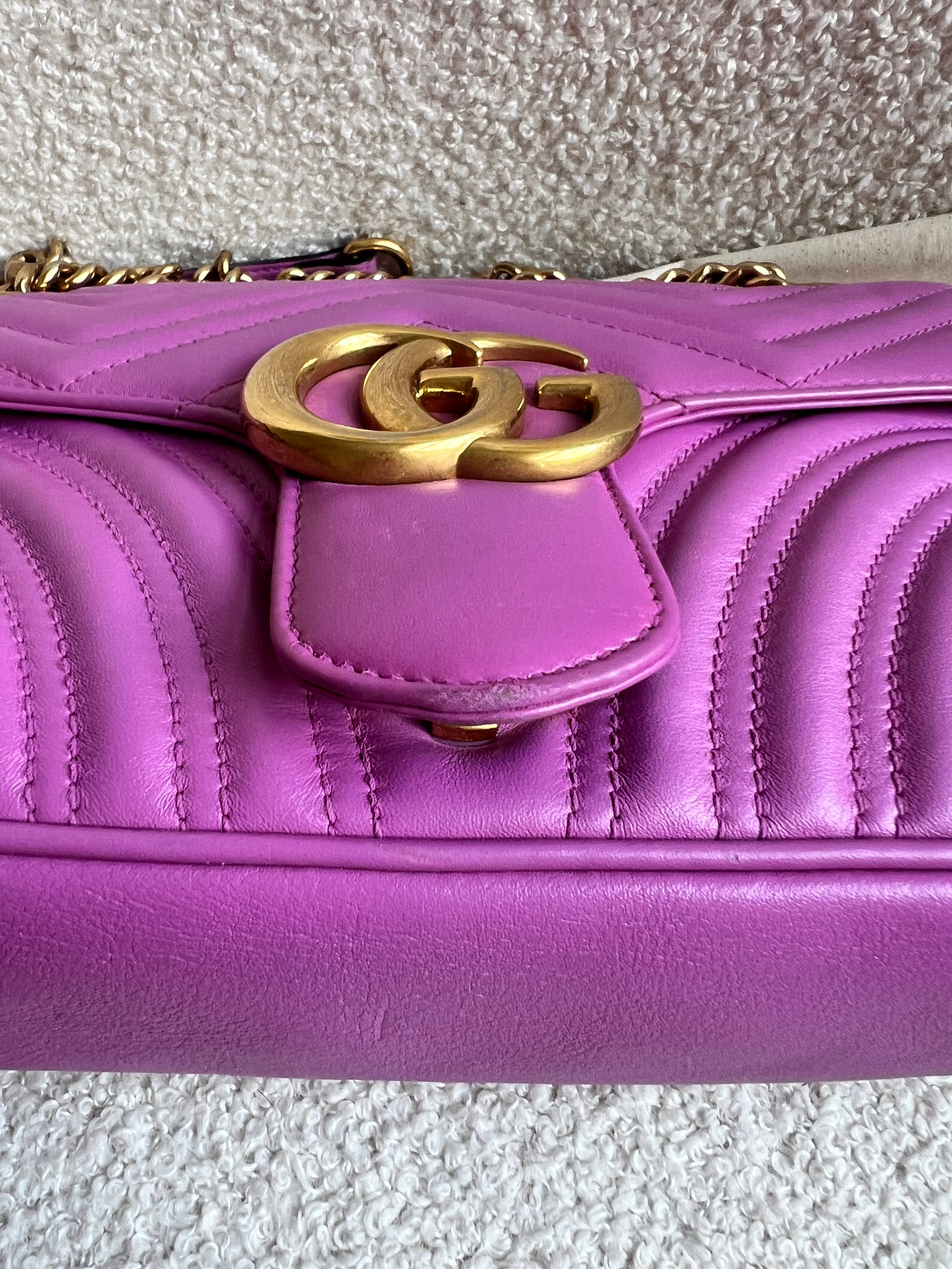 Gucci GG Hot Pink Marmont Small Shoulder Bag (RRP £2070)
