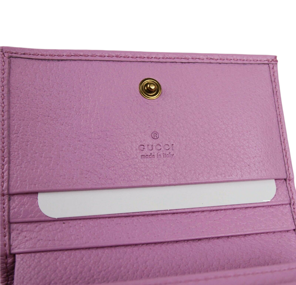 Gucci GG Marmont Pink Leather Crystal Wallet
