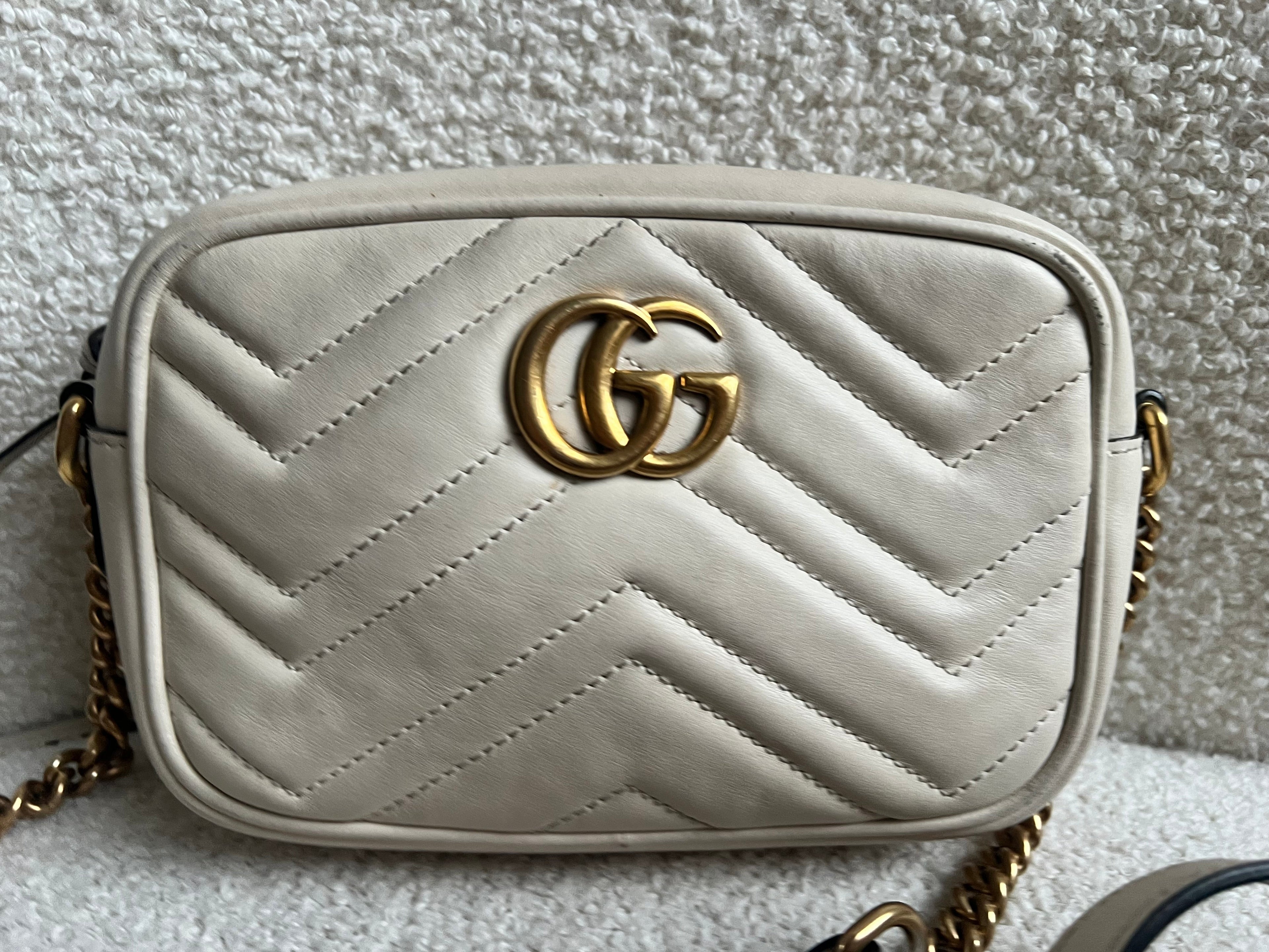 Gucci GG White Marmont Mini Shoulder Bag (RRP £1,360)