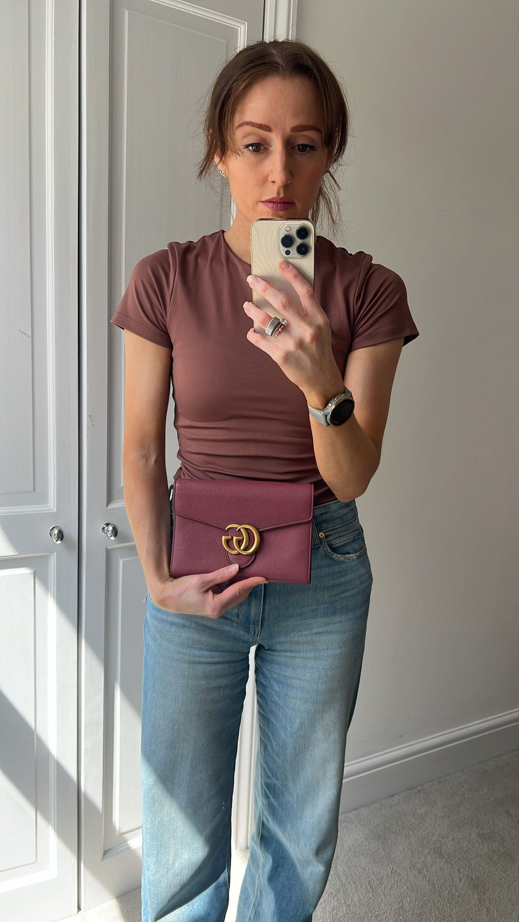 Gucci Rose Pink GG Marmont Chain Wallet (RRP £1195)