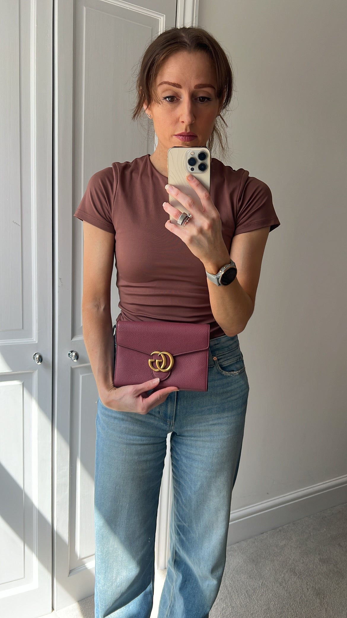 Gucci Rose Pink GG Marmont Chain Wallet (RRP £1195)