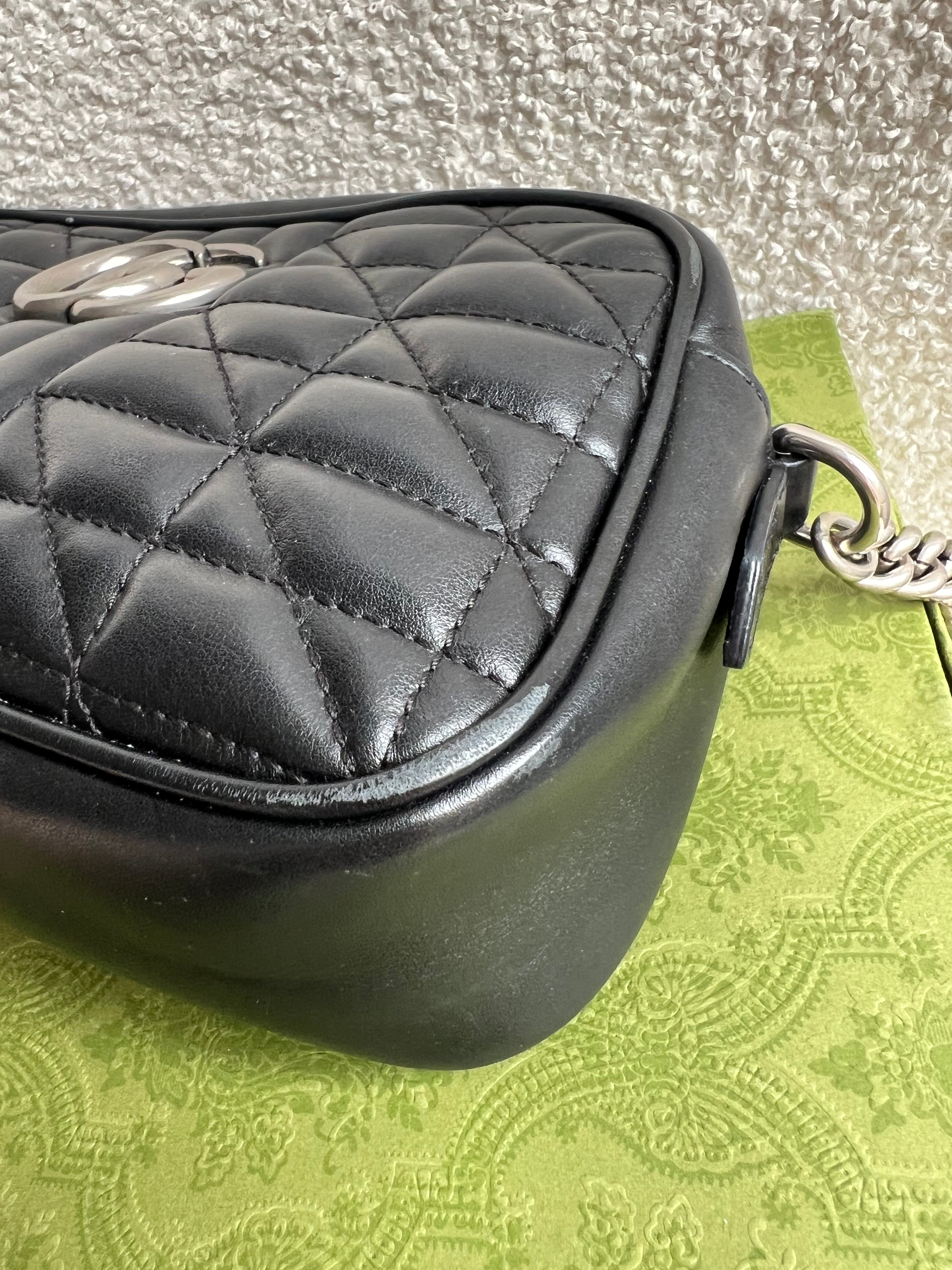 Gucci Aria GG Black Marmont Small Shoulder Bag (RRP £1440)